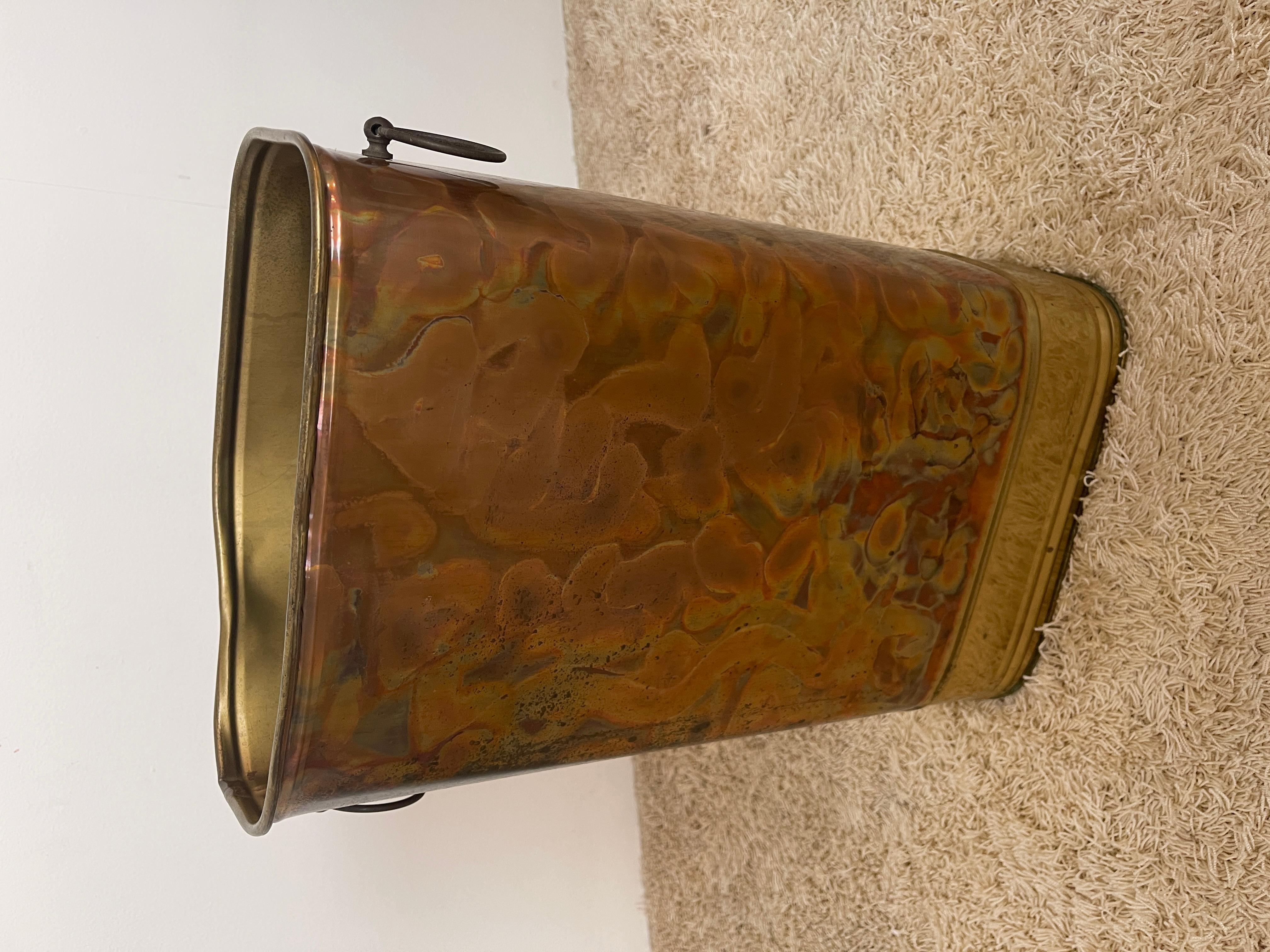 Hand-Crafted 1960s vintage brass and copper umbrella stand italy For Sale
