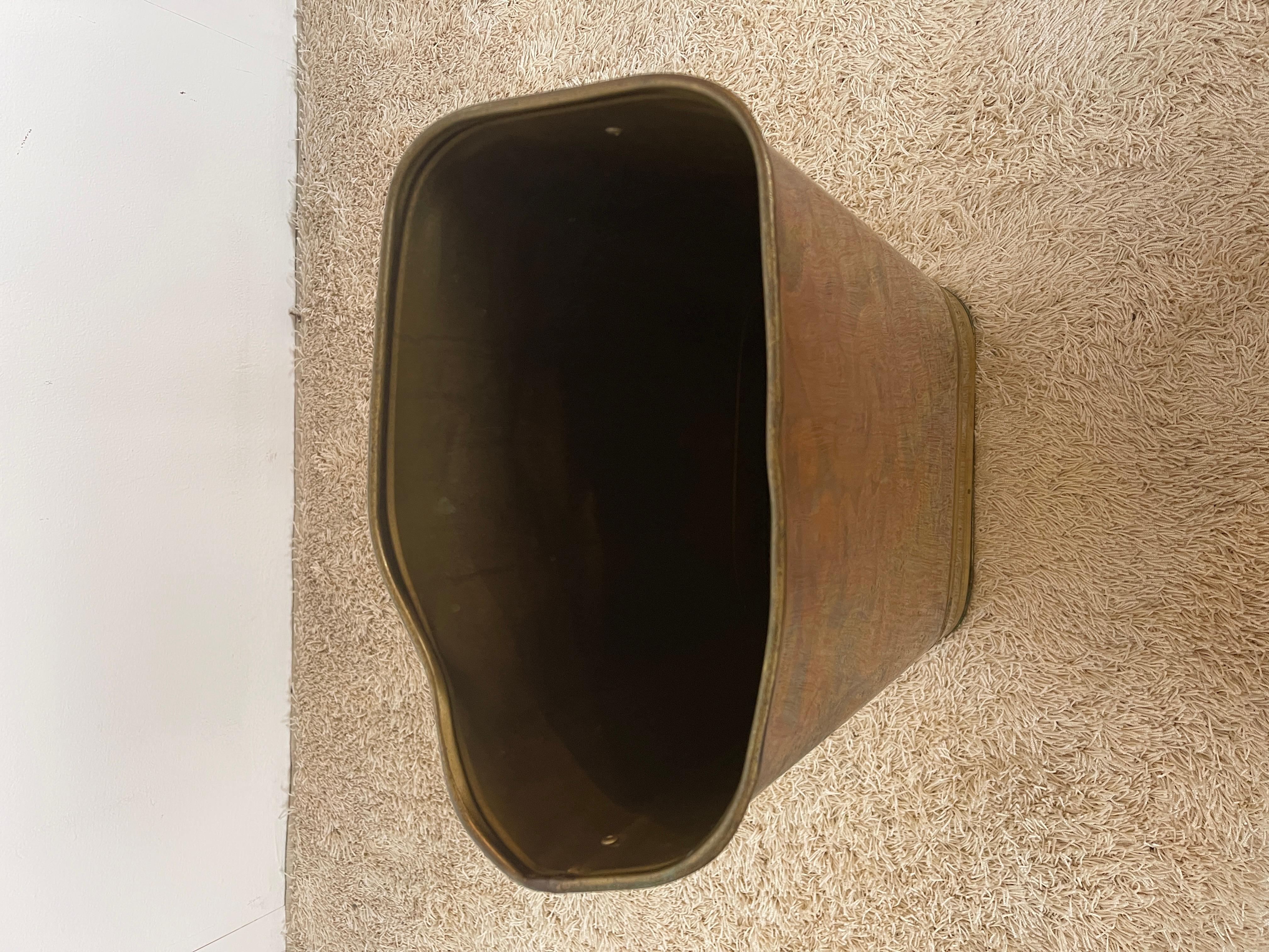 20th Century 1960s vintage brass and copper umbrella stand italy For Sale