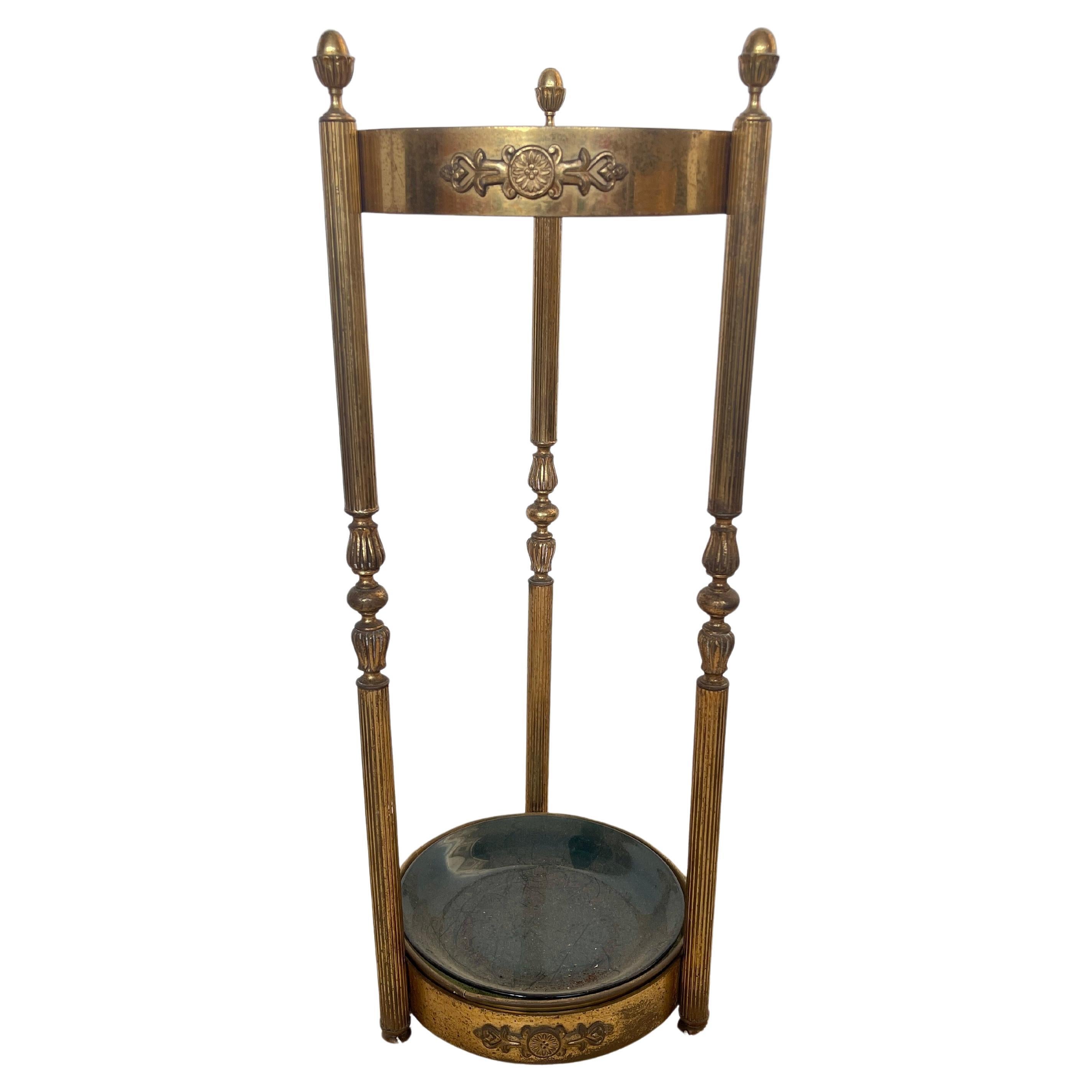Mid-Century modern 1960s style brass umbrella stand Italian