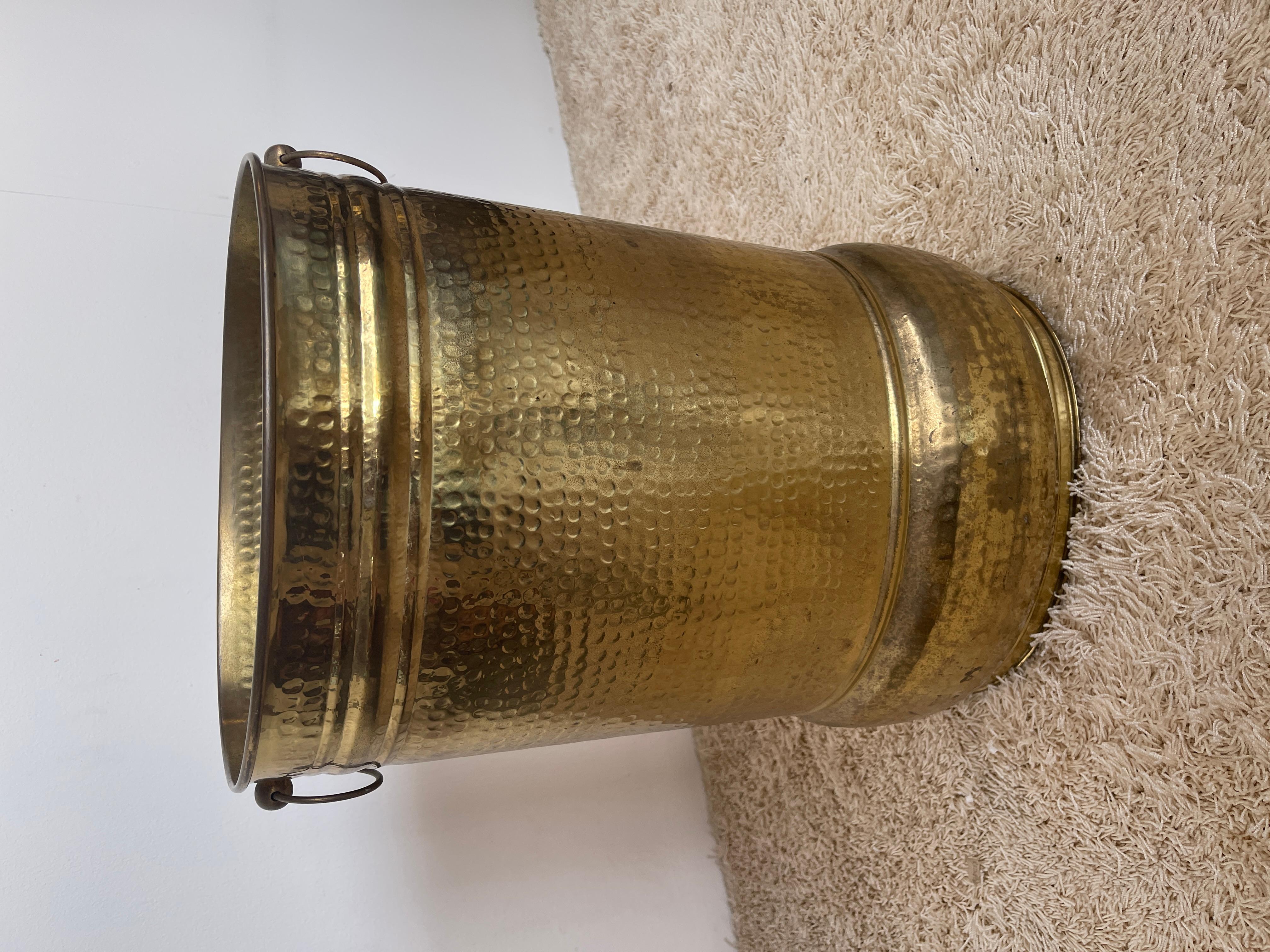 Hand-Crafted Brass Umbrella Stand  vintage 70s italian For Sale