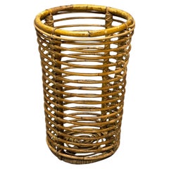 Wicker umbrella stand by Tito Agnoli for Bonacina, 1960s
