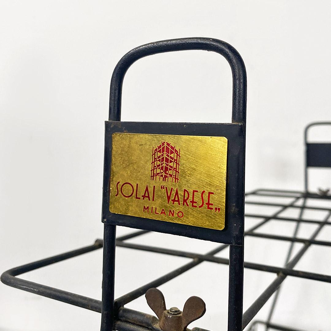 Mid-century Italian black steel umbrella stand by Solai Varese, 1950s For Sale 6