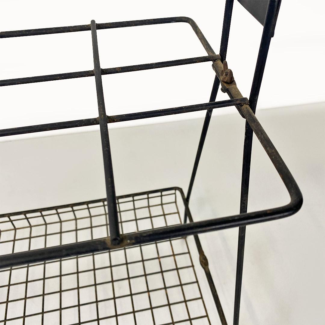 Mid-century Italian black steel umbrella stand by Solai Varese, 1950s For Sale 1