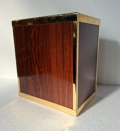 Paragüero vintage en madera de raíz y acabado dorado - Años 90