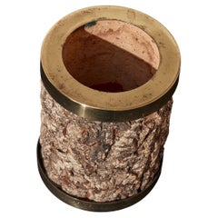 Cork and brass pen holder, Gabriella Crespi 1970s