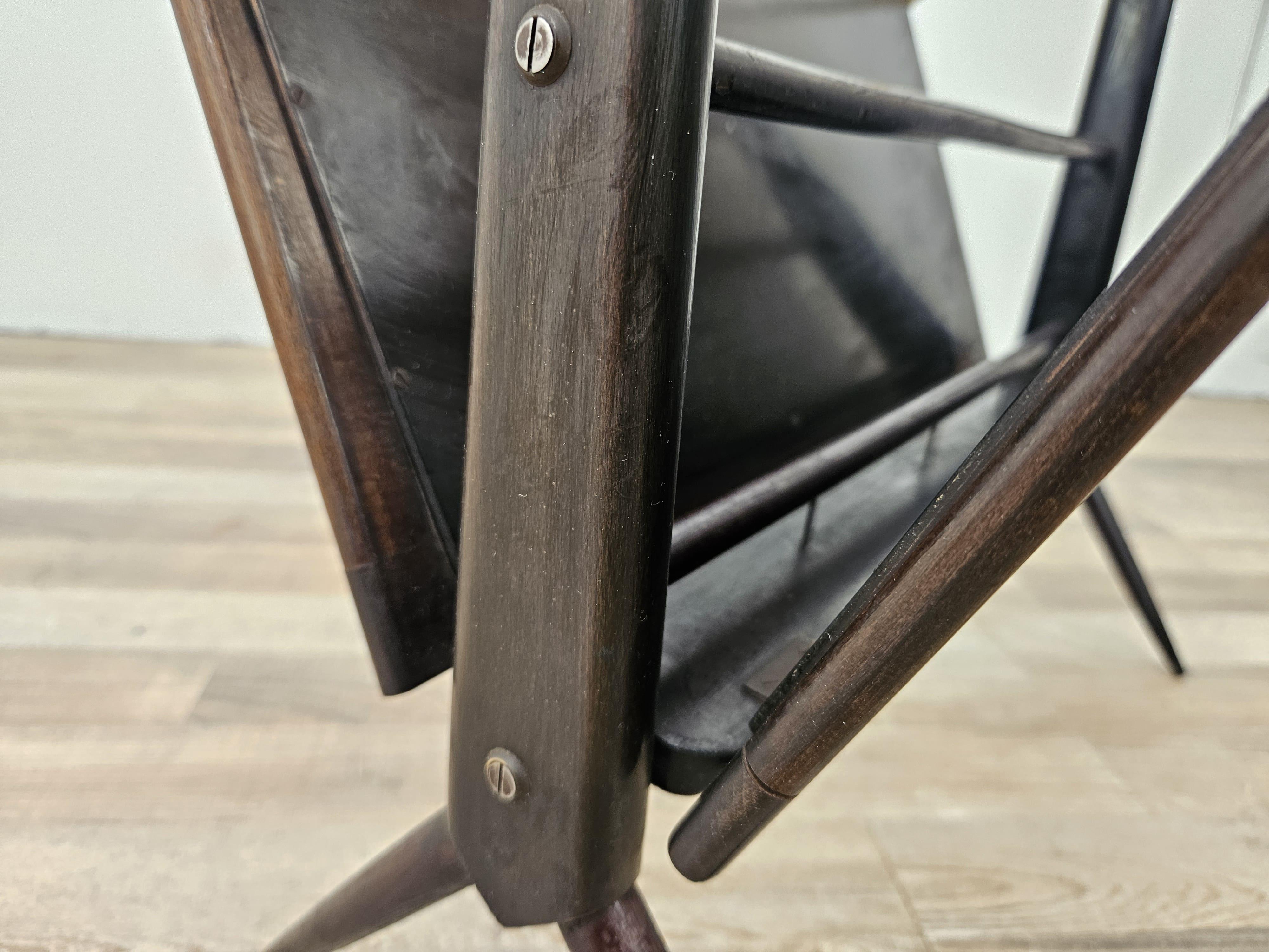 Portariviste di Ico Parisi anni '50 in legno e ottone in vendita 4