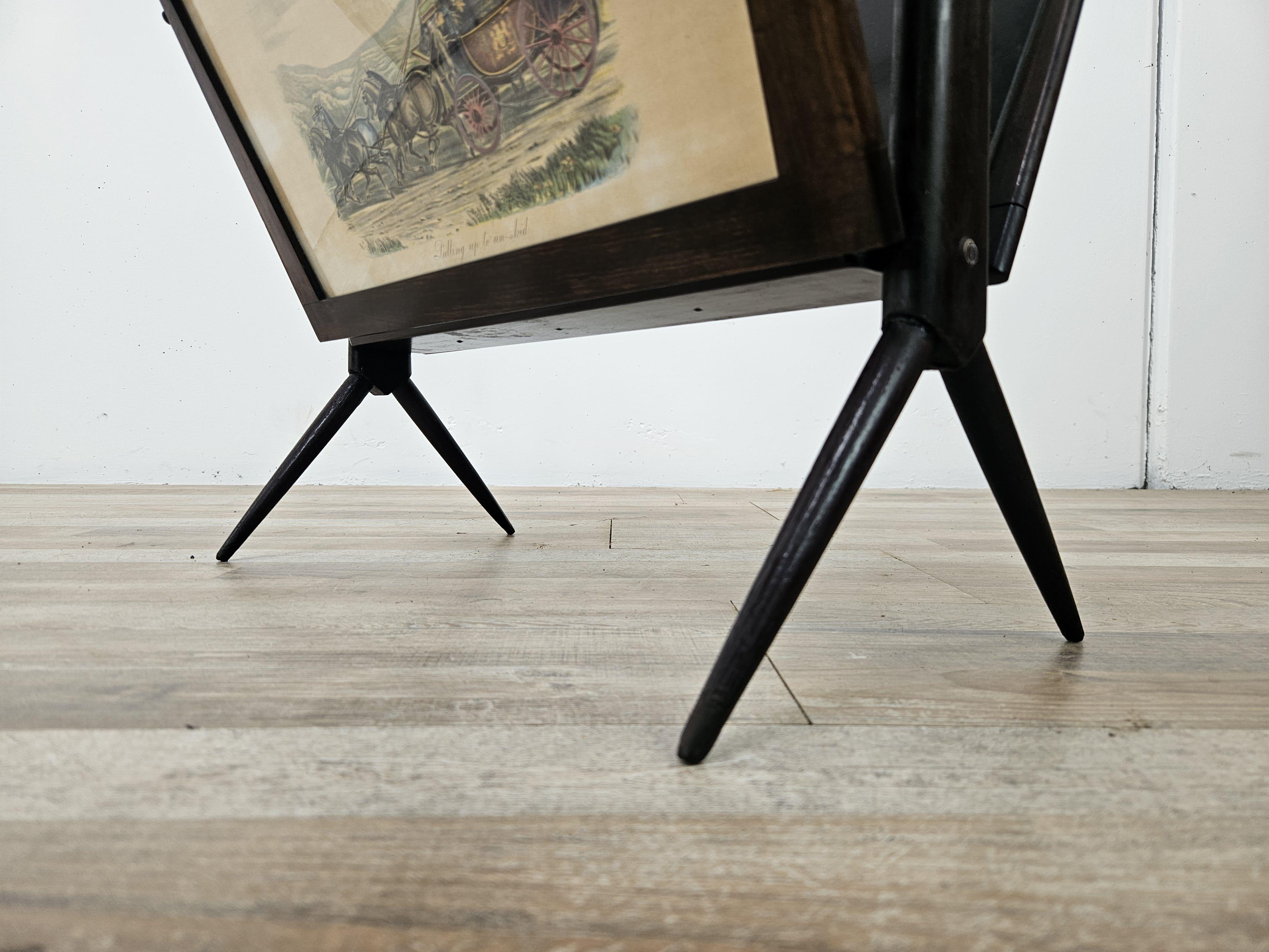 Portariviste di Ico Parisi anni '50 in legno e ottone in vendita 5