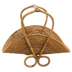 Revistero de bambú y ratán al estilo de Southern Nurseries, años 60