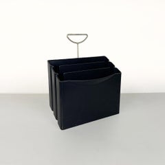 Black plastic and iron magazine rack by Andries and Hiroko Van Onck Magis, 1980