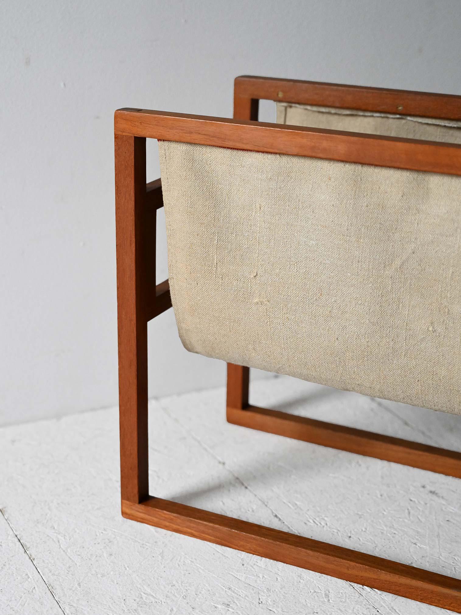 Mid-20th Century Vintage teak magazine rack by Henning Wind-Hansen For Sale