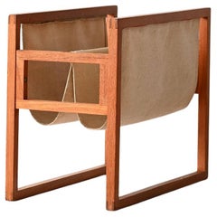 Vintage teak magazine rack by Henning Wind-Hansen