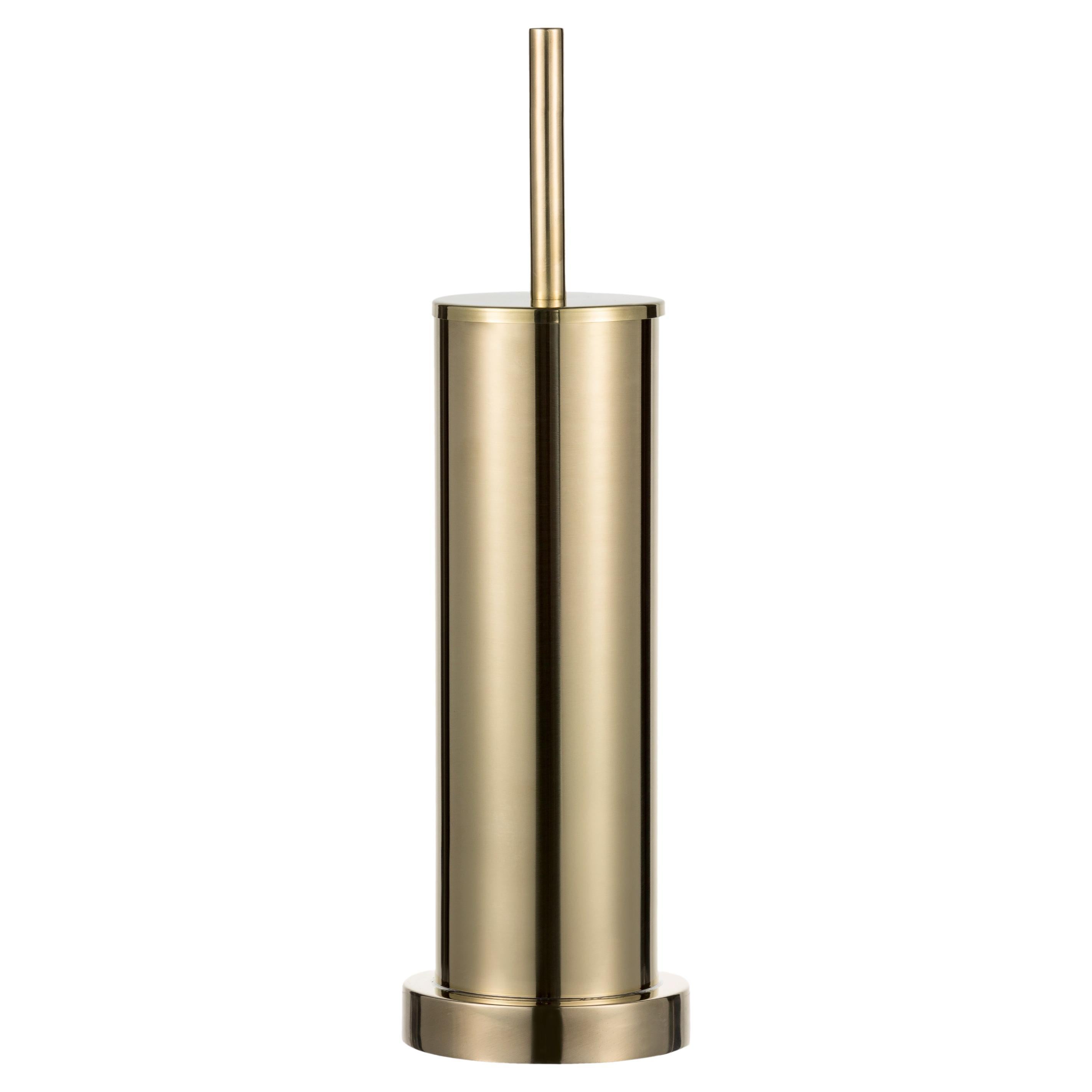 Smooth brass toilet brush holder For Sale