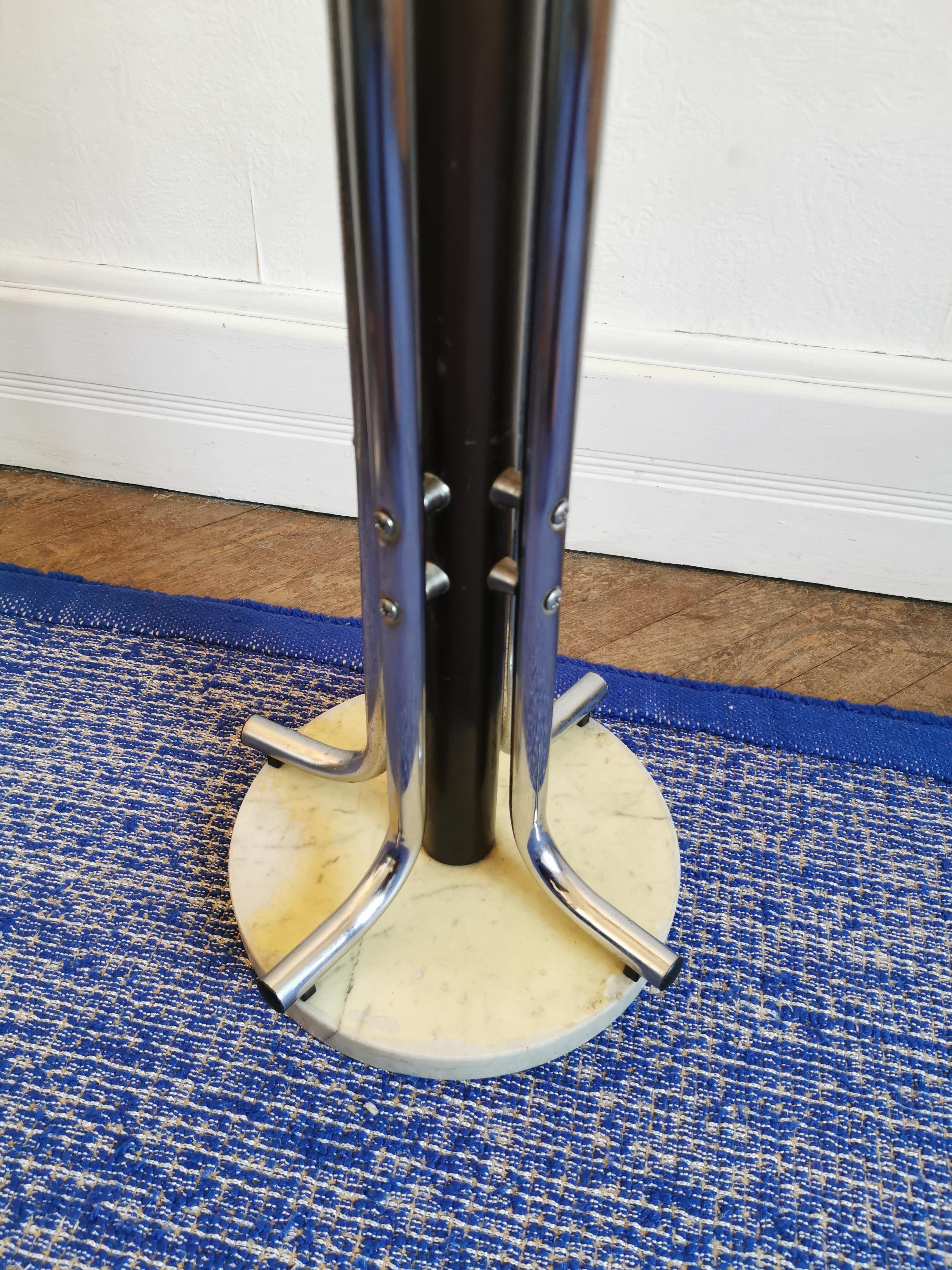 Mid-Century Modern Porte manteau Italien années 60 Inox et marbre