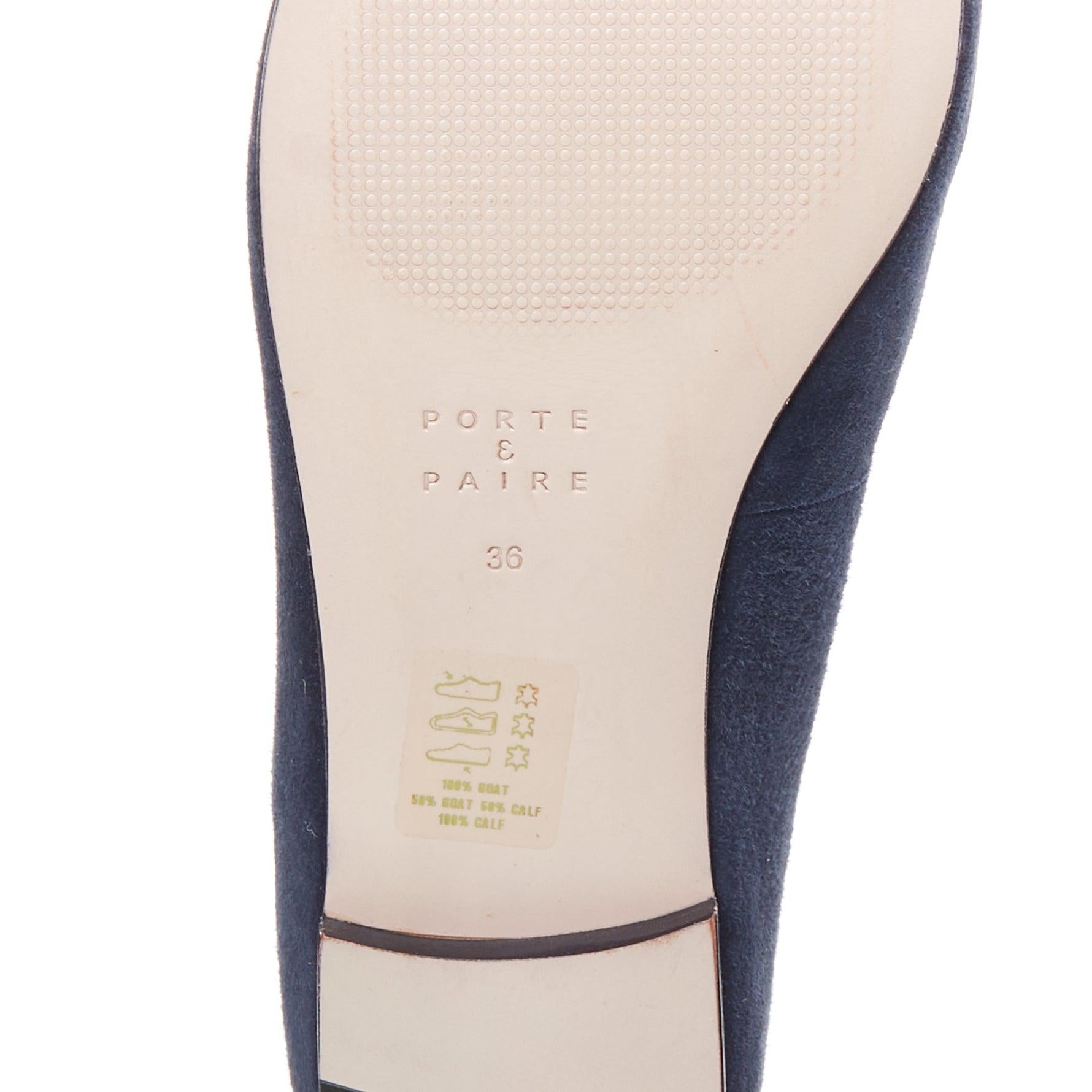 PORTE PAIRE mocasines minimal clásicos de ante azul marino EU36 en venta 5