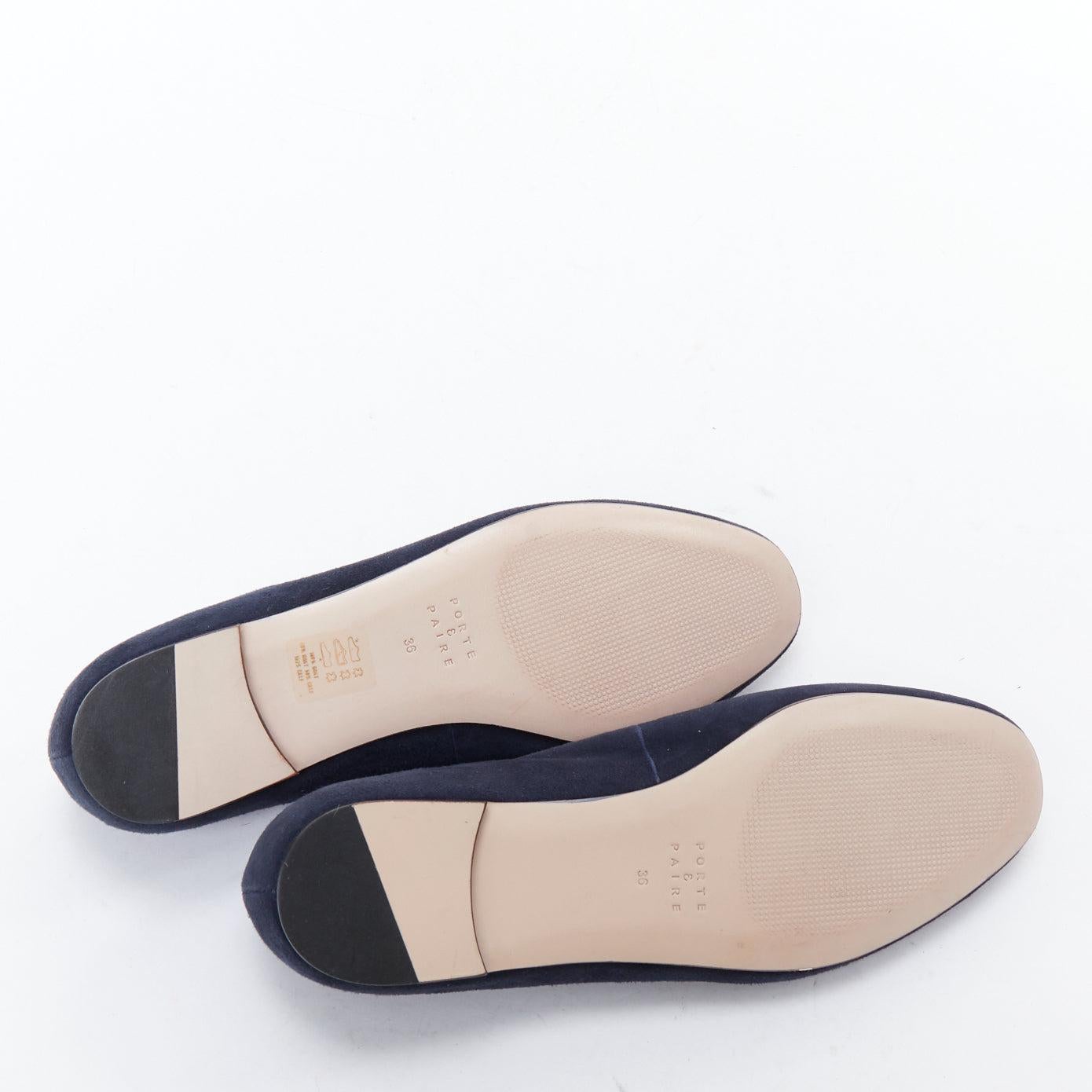 PORTE PAIRE mocasines minimal clásicos de ante azul marino EU36 en venta 6