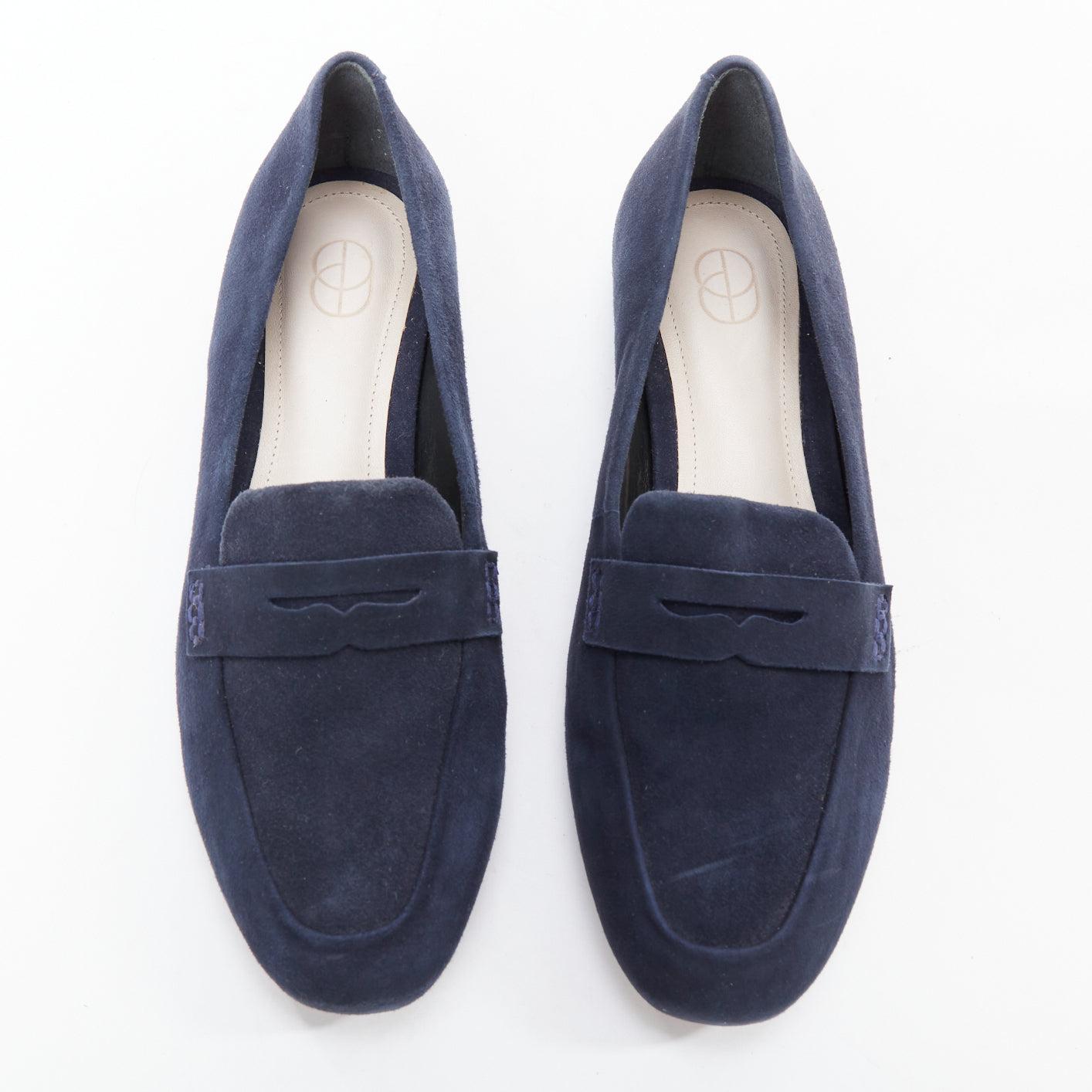 PORTE PAIRE mocasines minimal clásicos de ante azul marino EU36 Negro en venta