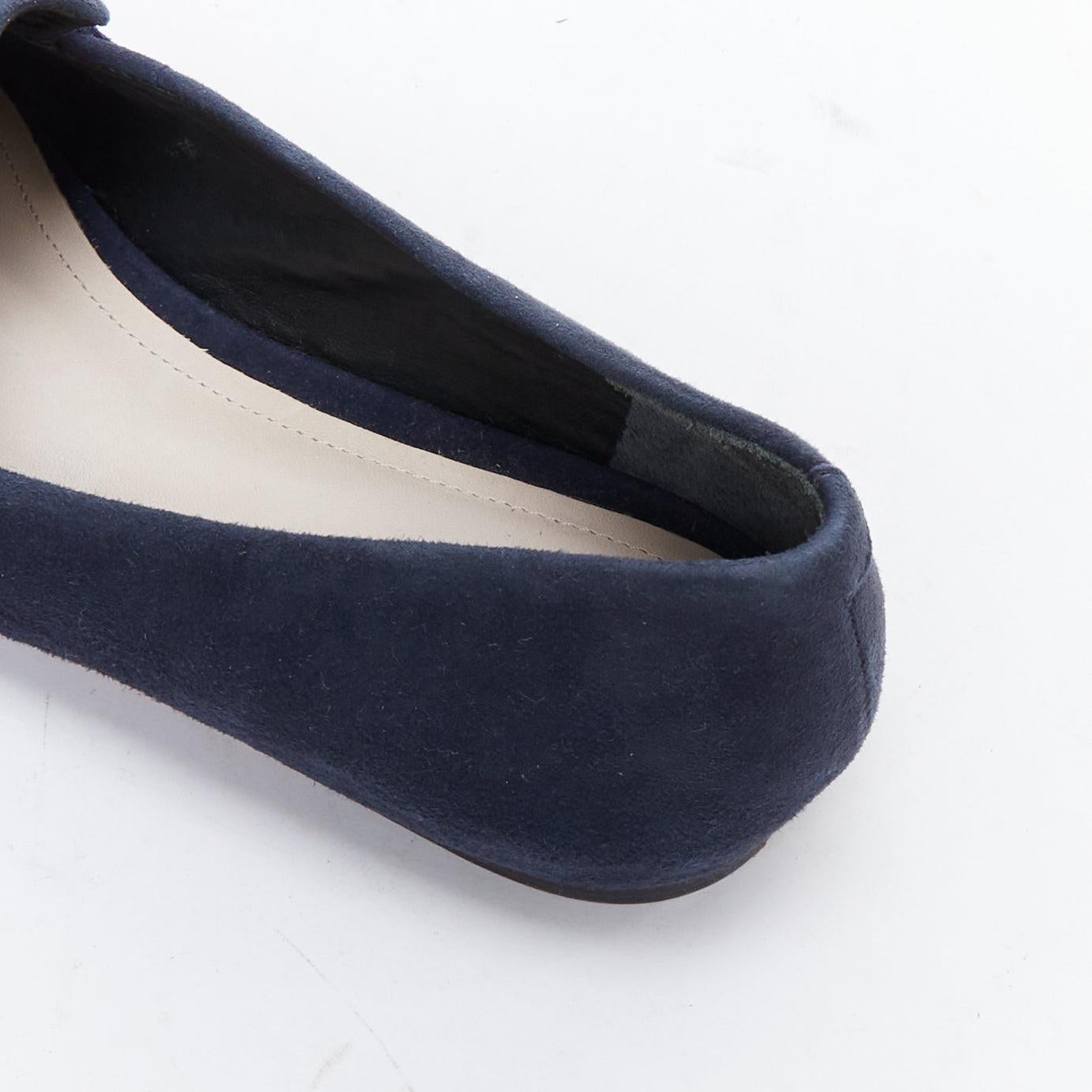 PORTE PAIRE mocasines minimal clásicos de ante azul marino EU36 en venta 3