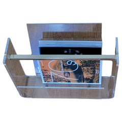 David Lange Vintage French Magazine Rack in Transparent Plexiglass