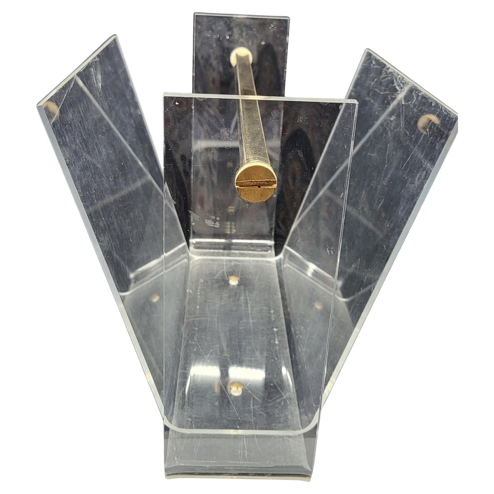 Porte Revues David Lange en plexiglas transparent  France vers 1970 vintage