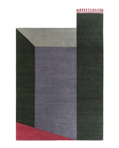 Portello Terrazze Rectangular Rug in Hand-knotted Wool with Fringe by Mohebban