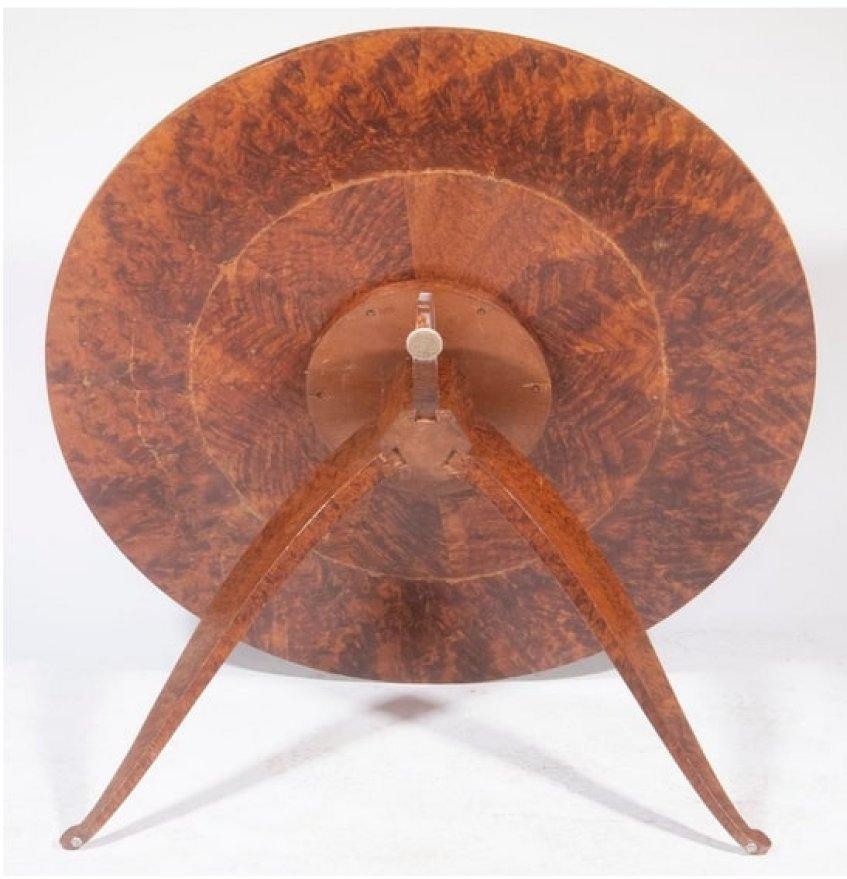 Art déco Porteneuve Large Thuya Burl Guéridon, am designs by Ruhlmann en vente