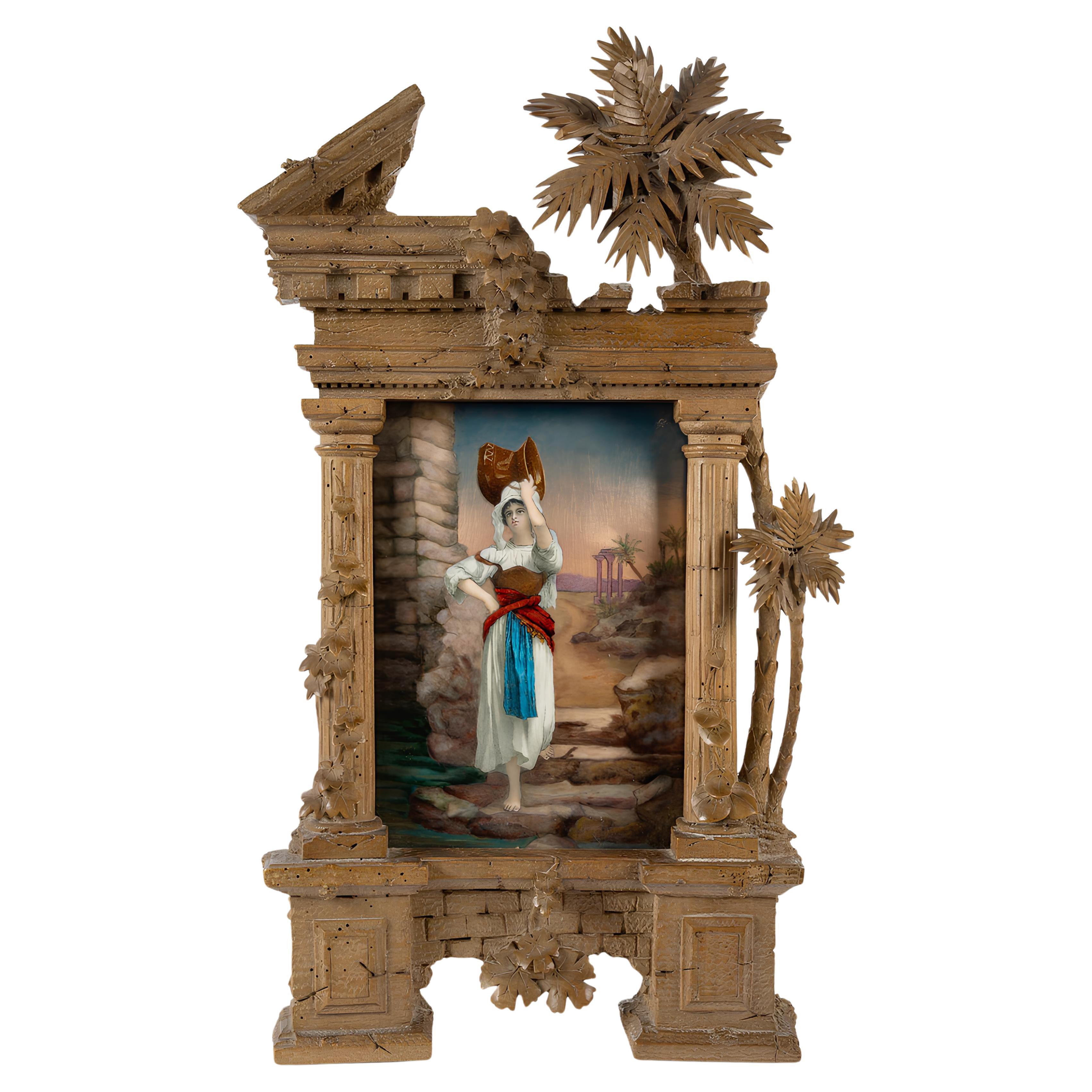 "Porteuse d’Eau" A 19th Century French Orientalist Enamel Plaque For Sale