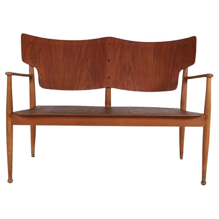 ‘Portex’ settee by Peter Hvidt & Orla Molgaard Nielsen in Teak & Beech For Sale