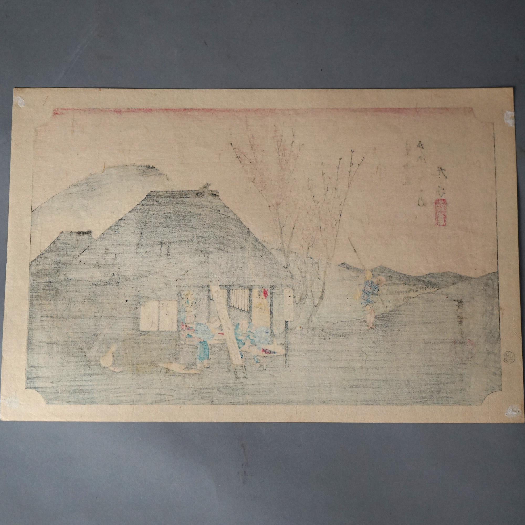 Portfolio of Six Antique Japanese Woodblock Prints C1920 5
