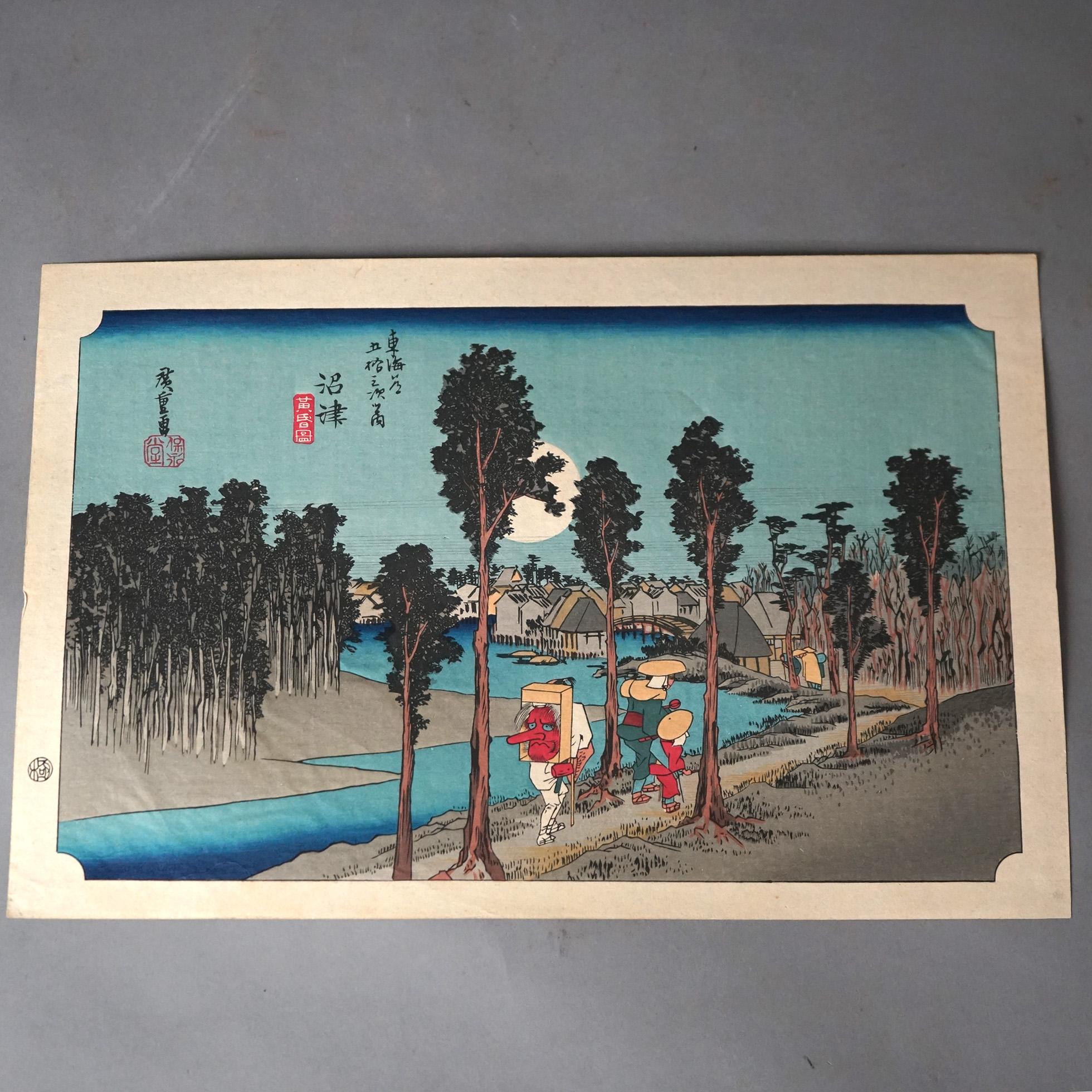 Portfolio of Six Antique Japanese Woodblock Prints C1920 7