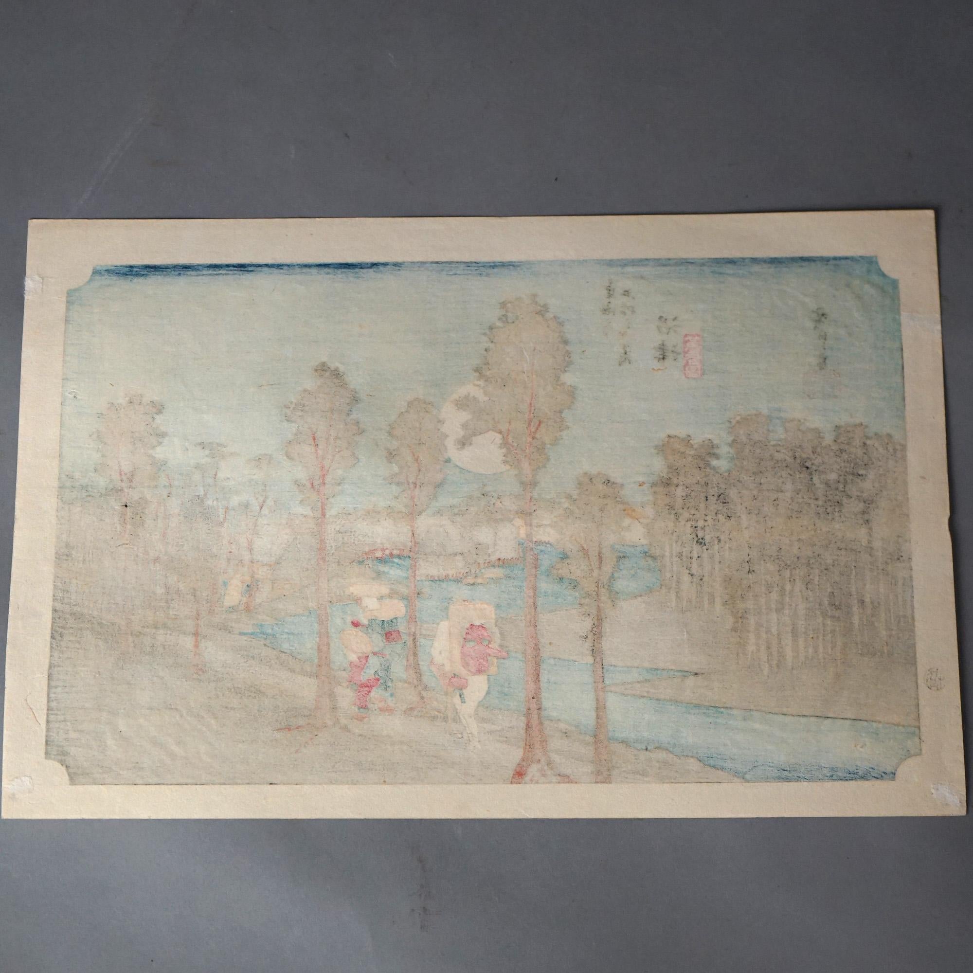 Portfolio of Six Antique Japanese Woodblock Prints C1920 8