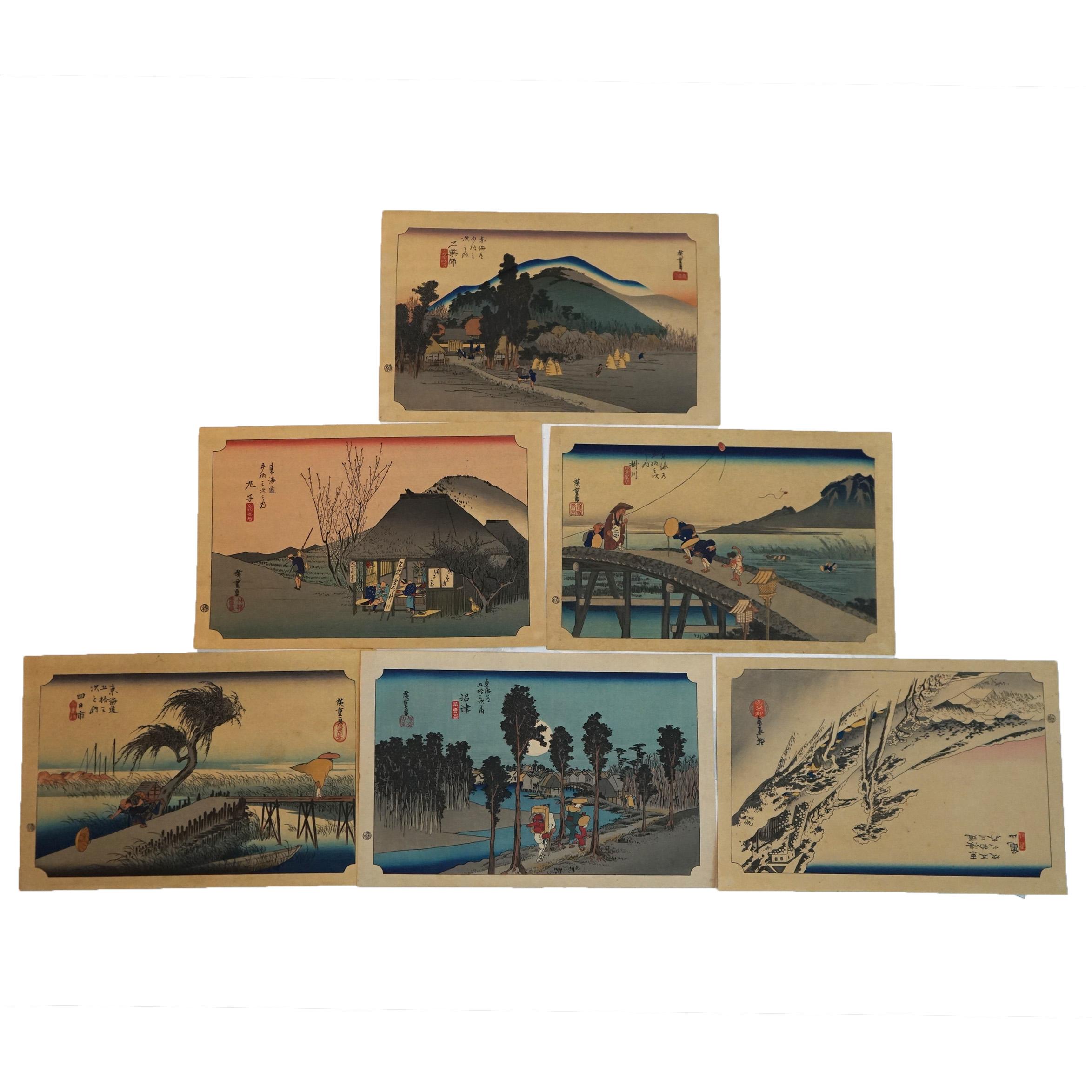 Portfolio of Six Antique Japanese Woodblock Prints C1920

Measures - 16.25