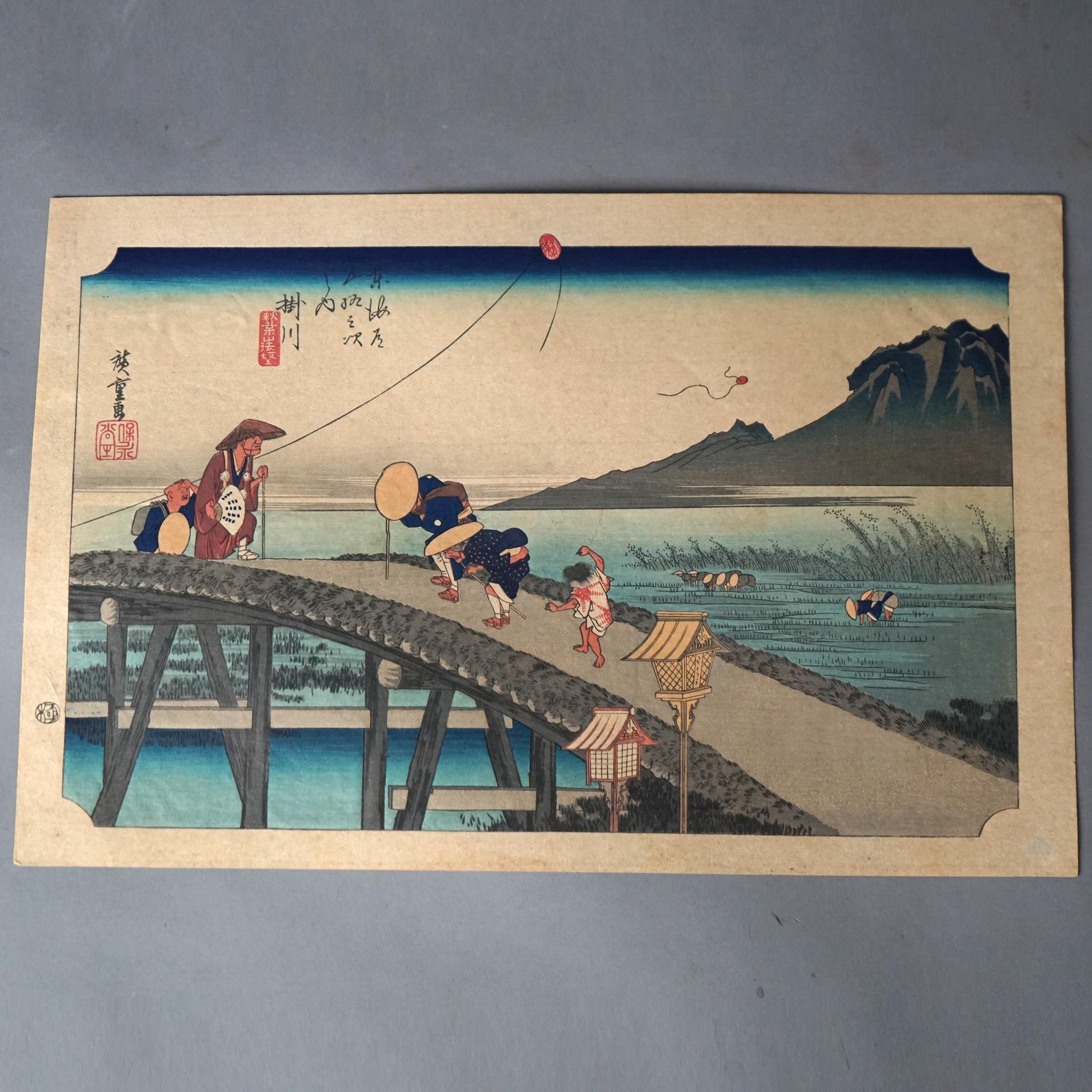 Portfolio of Six Antique Japanese Woodblock Prints C1920 2