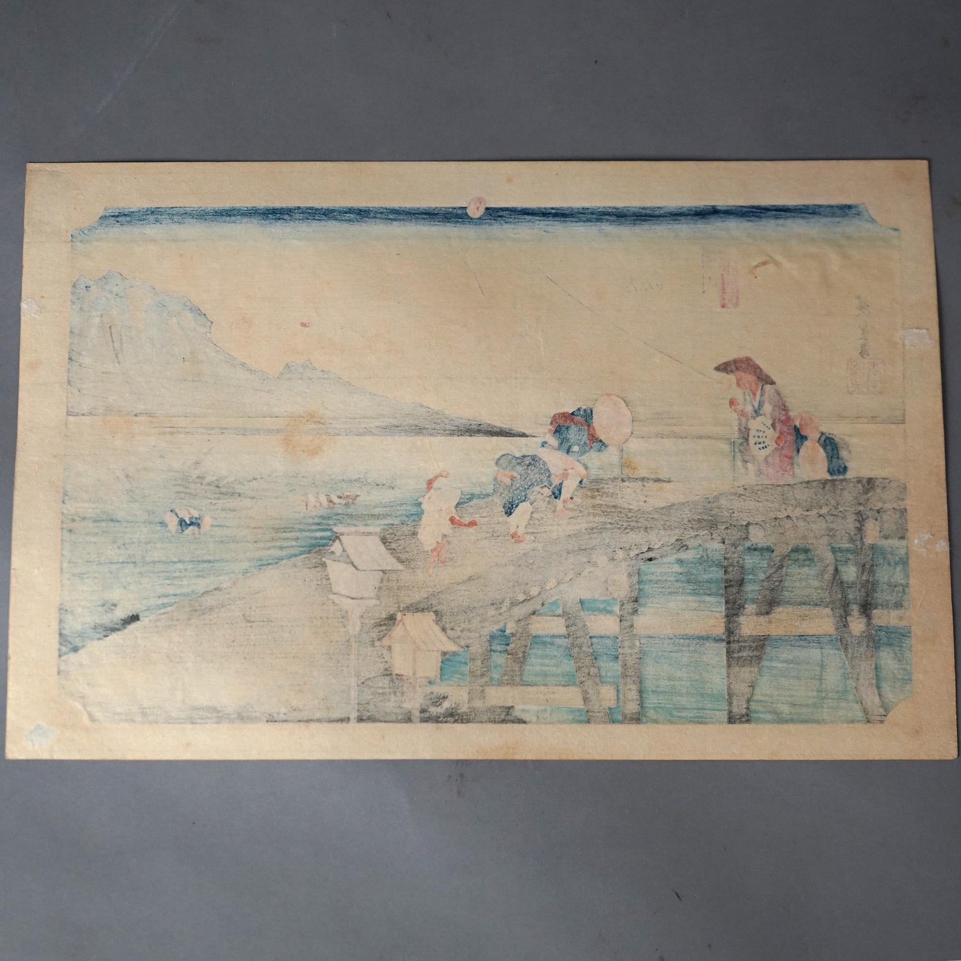 Portfolio of Six Antique Japanese Woodblock Prints C1920 3