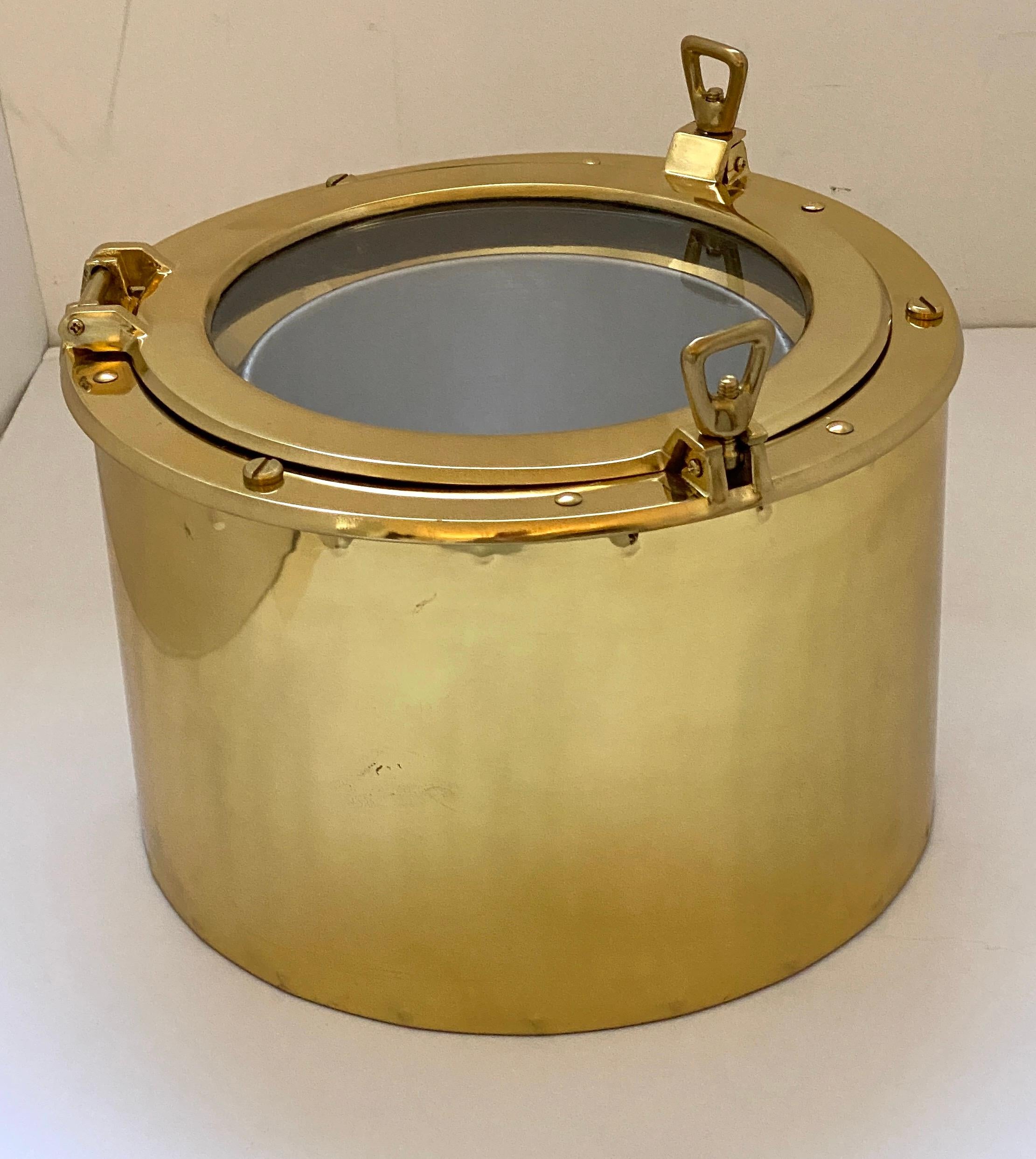 Porthole Ice Bucket Brass 1