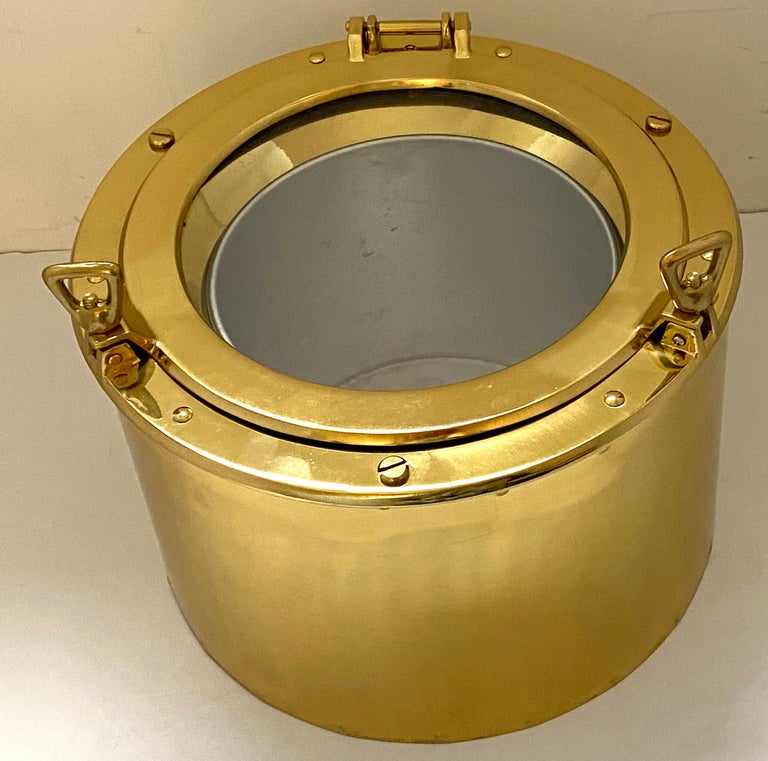 Porthole Ice Bucket Brass For Sale at 1stDibs