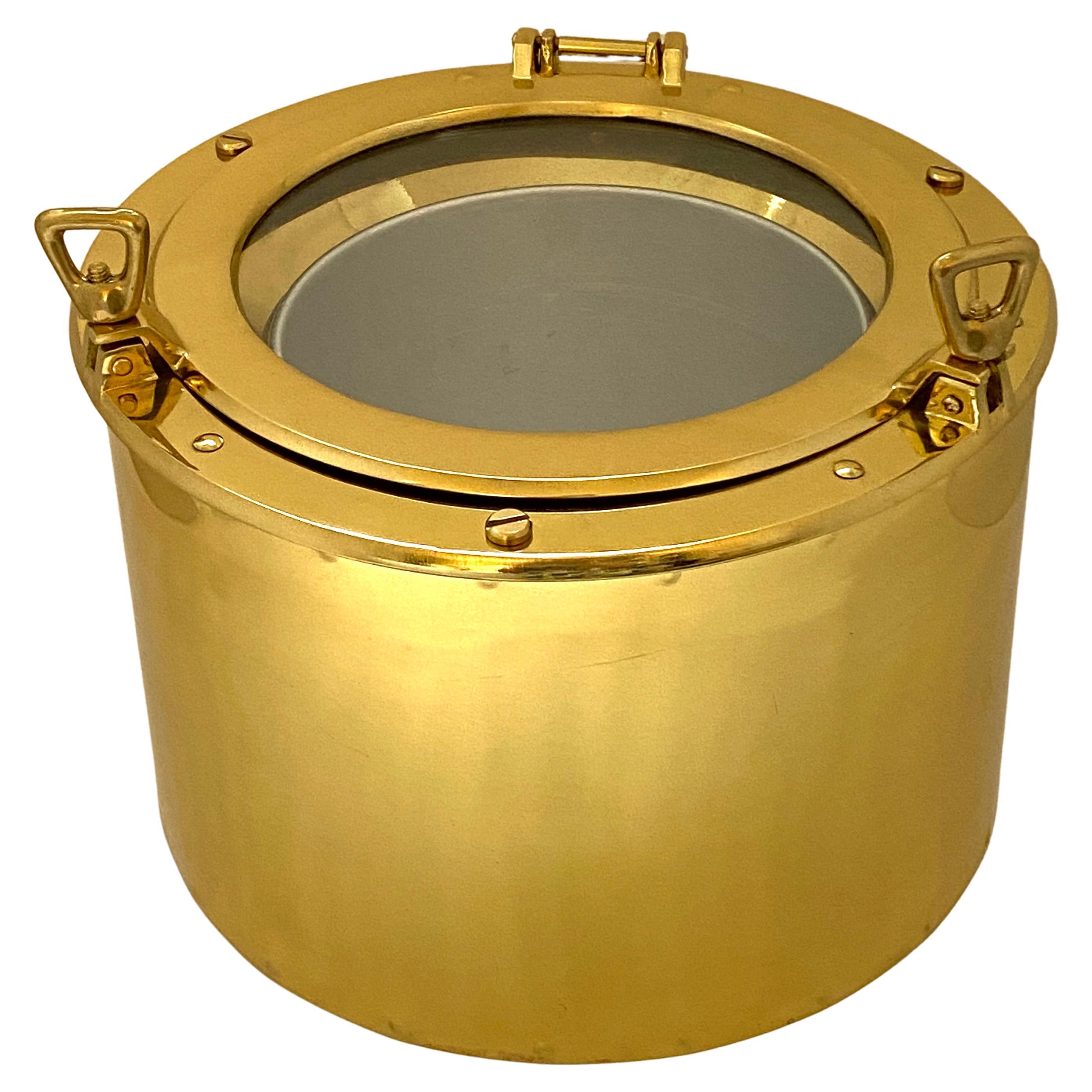 Porthole Ice Bucket Brass