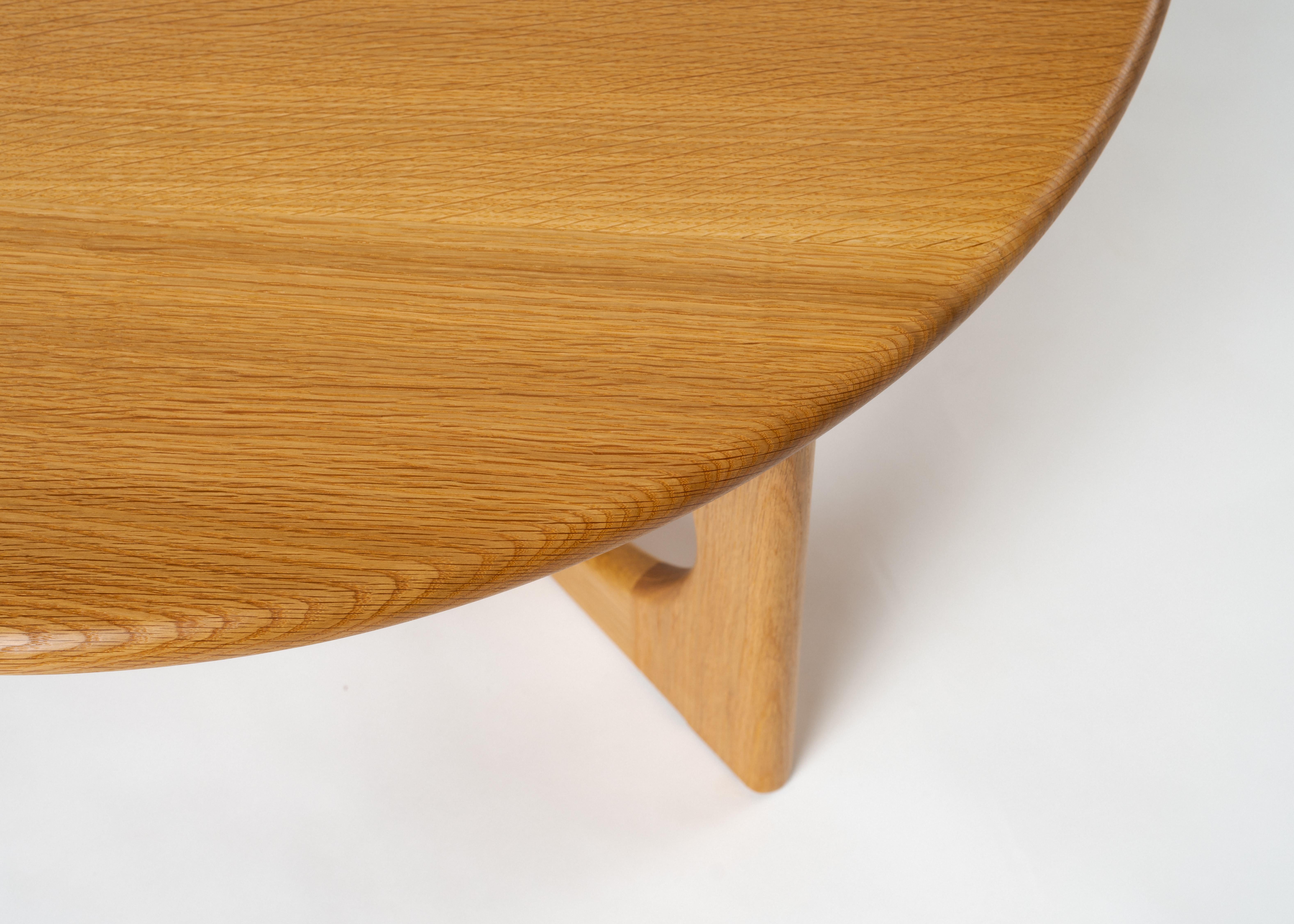 Contemporary Porthole Low Table, Handcrafted Solid Wood Coffee Table For Sale
