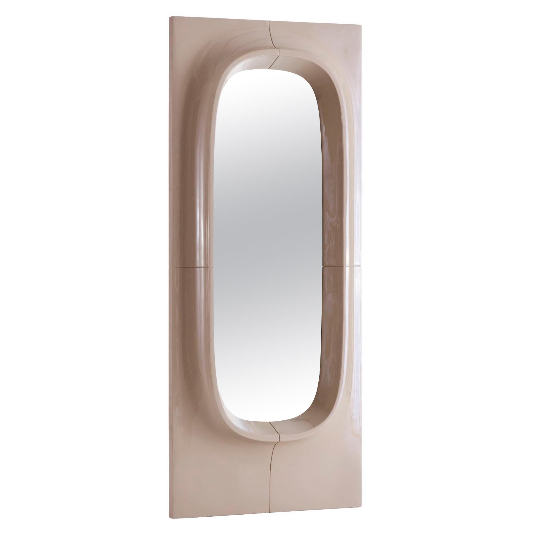 Porthole Mirror by Willo Perron for NO GA - Large - Taupe Brown