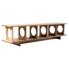 Porthole Shelving System, Handcrafted Modern Solid Wood Shelving/Bench