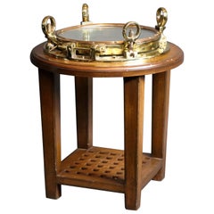 Vintage Brass Ships Porthole Table