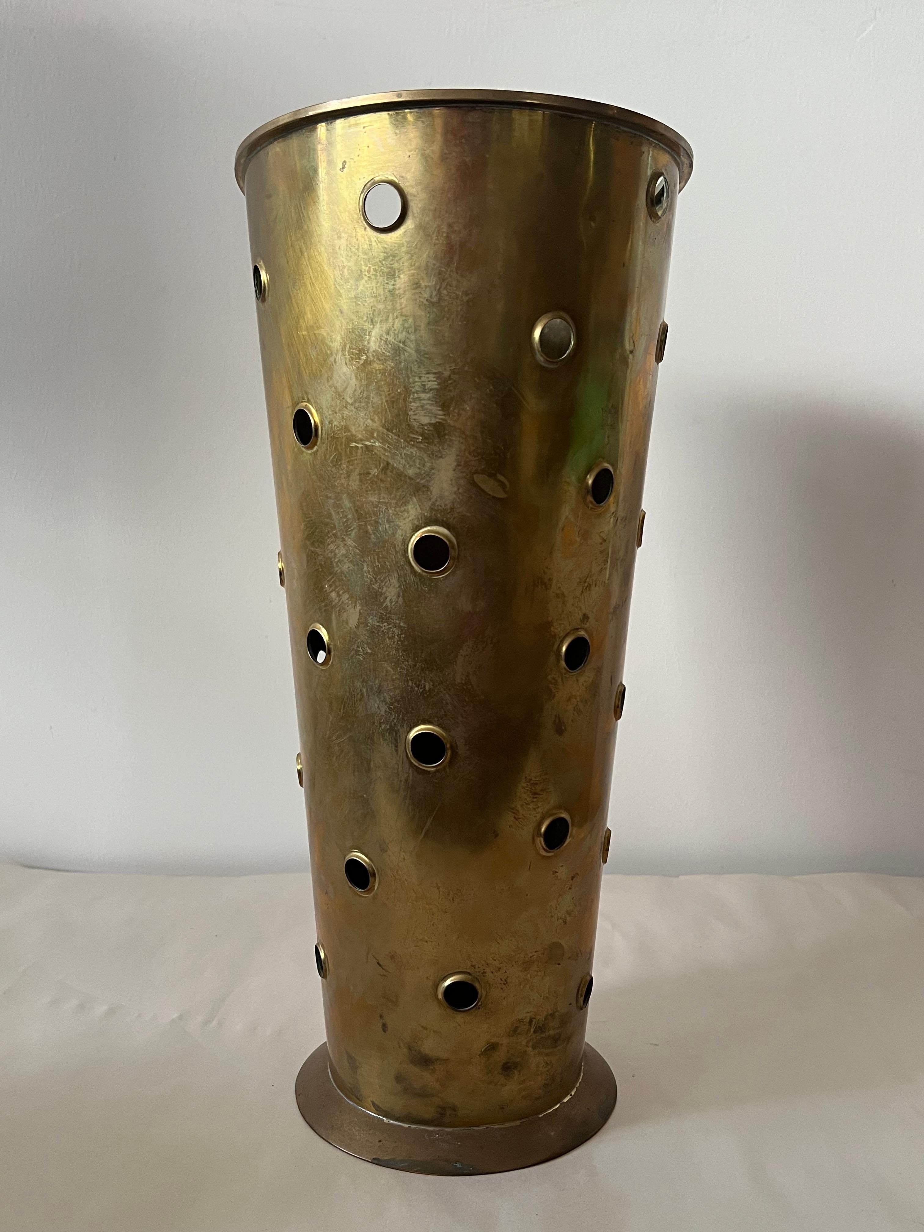 Metà XX secolo Portaombrelli d'epoca in ottone tedesco Ca' 1960 in vendita