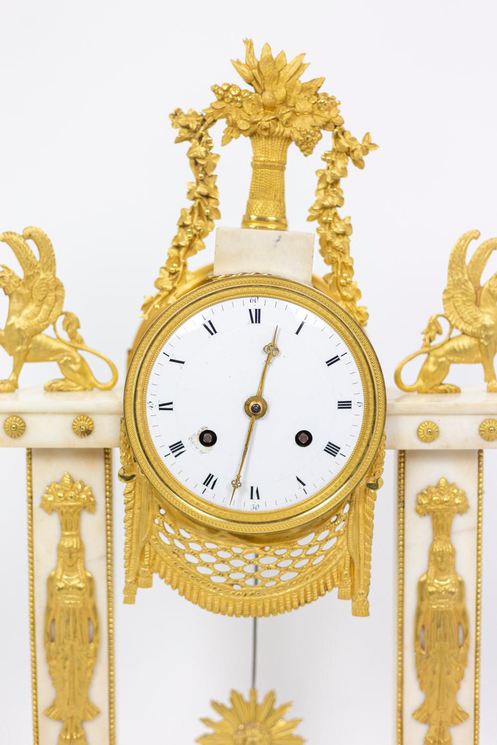 Portico Clock, Directoire Period For Sale 4