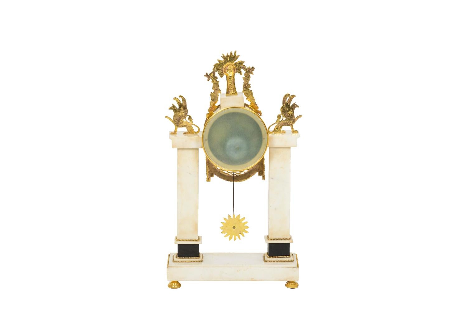 European Portico Clock, Directoire Period For Sale