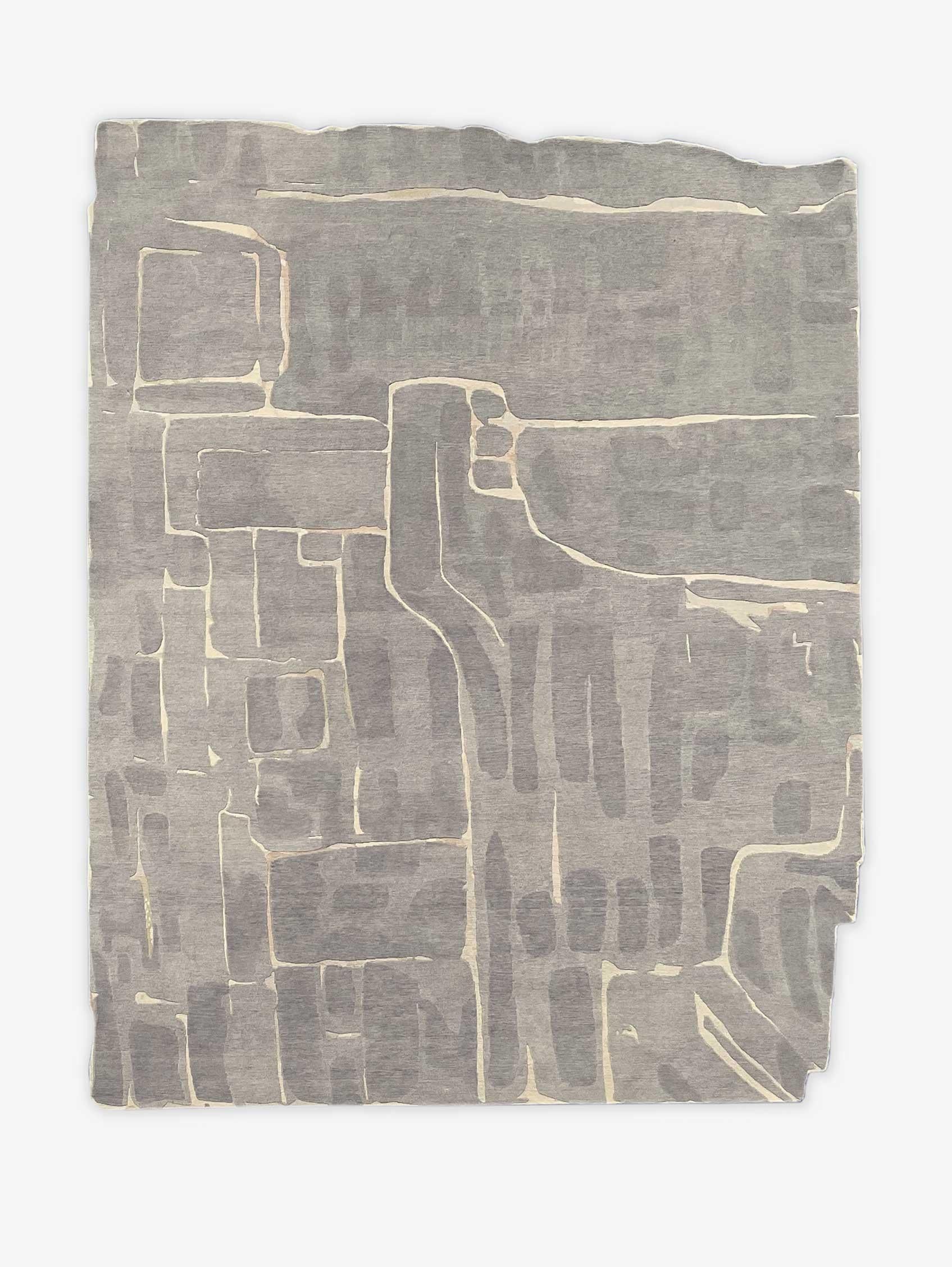 Portico Greyscale Hand-Knotted Rug by Eskayel.
Dimensions: D 8' x H 10'.
Pile Height: 4 mm pile, 3mm loop.
Materials: New Zealand wool.

Eskayel hand-knotted rugs are woven to order and can be customized in various sizes, colors, materials, and