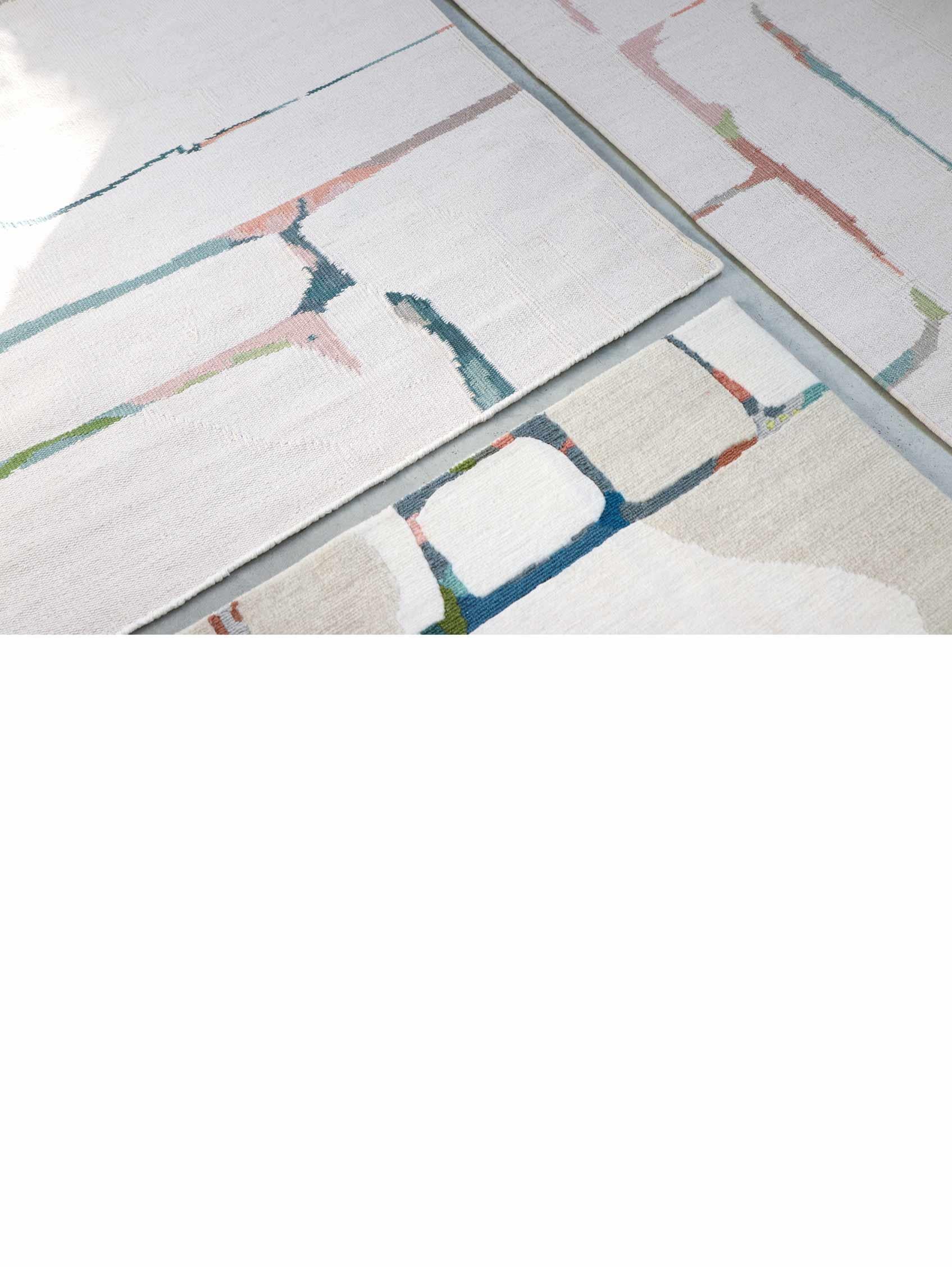 American Portico Multi Solid Flatweave Rug by Eskayel For Sale