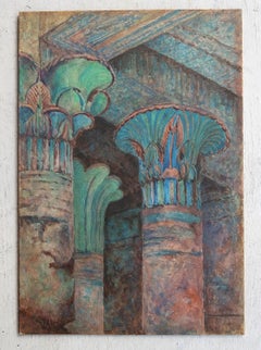 Portico del Tempio di Iside a Philae, Egitto. Acquerello. C.1920