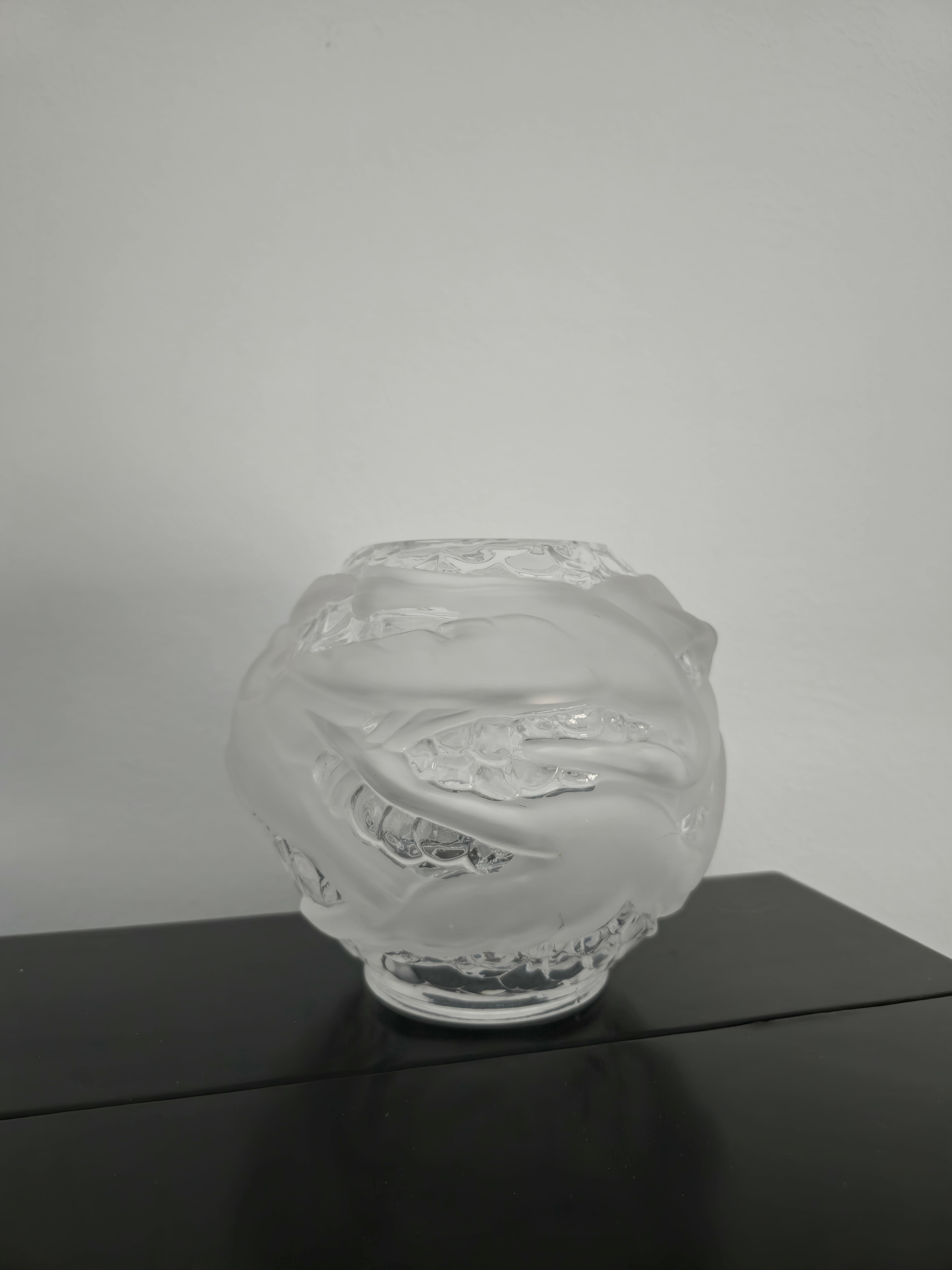 Vaso di cristallo Portieux Design del Medioevo  Francia 1950/60 in vendita 3