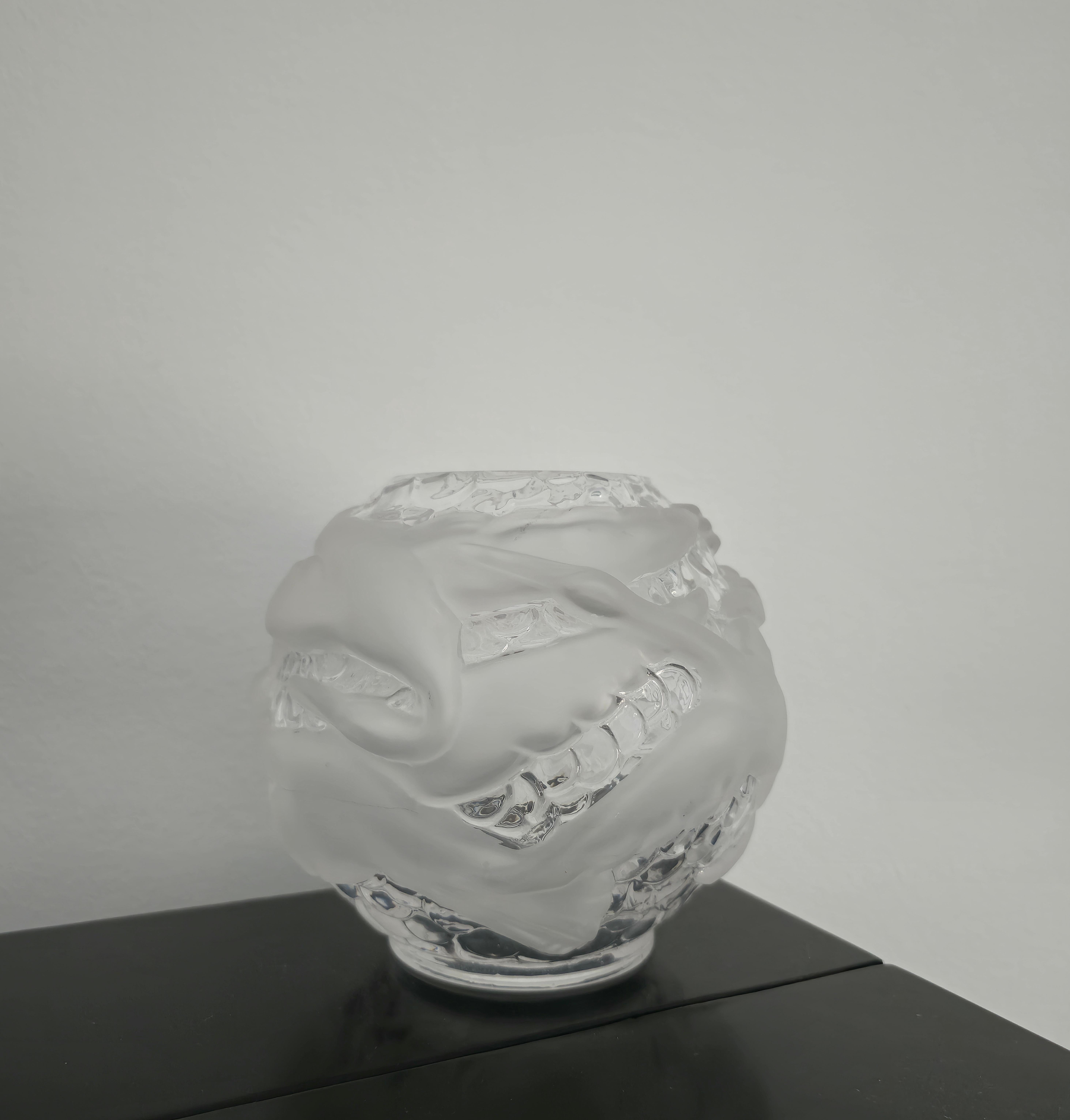 Vaso di cristallo Portieux Design del Medioevo  Francia 1950/60 in vendita 4