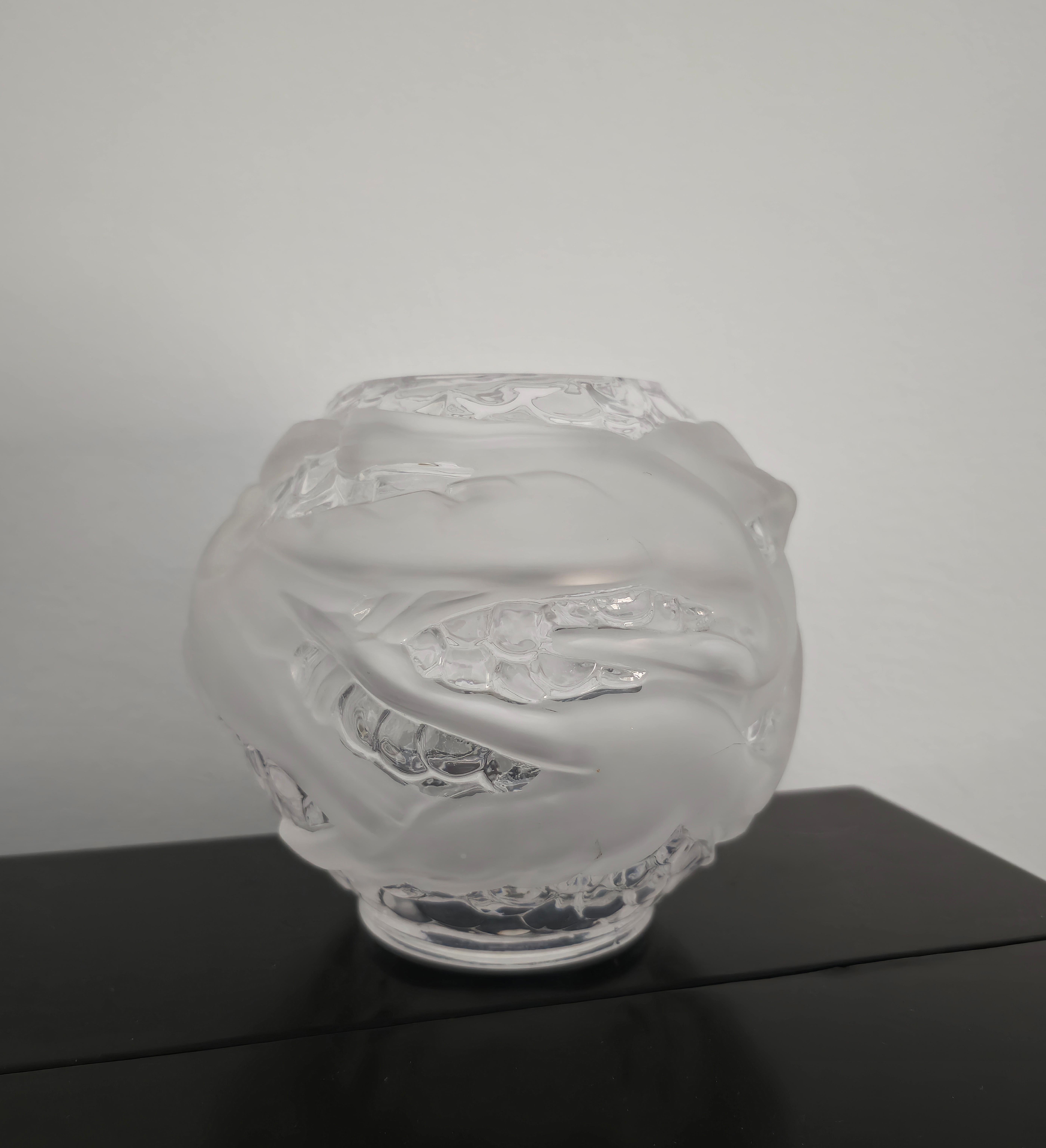 Mid-Century moderno Vaso di cristallo Portieux Design del Medioevo  Francia 1950/60 in vendita