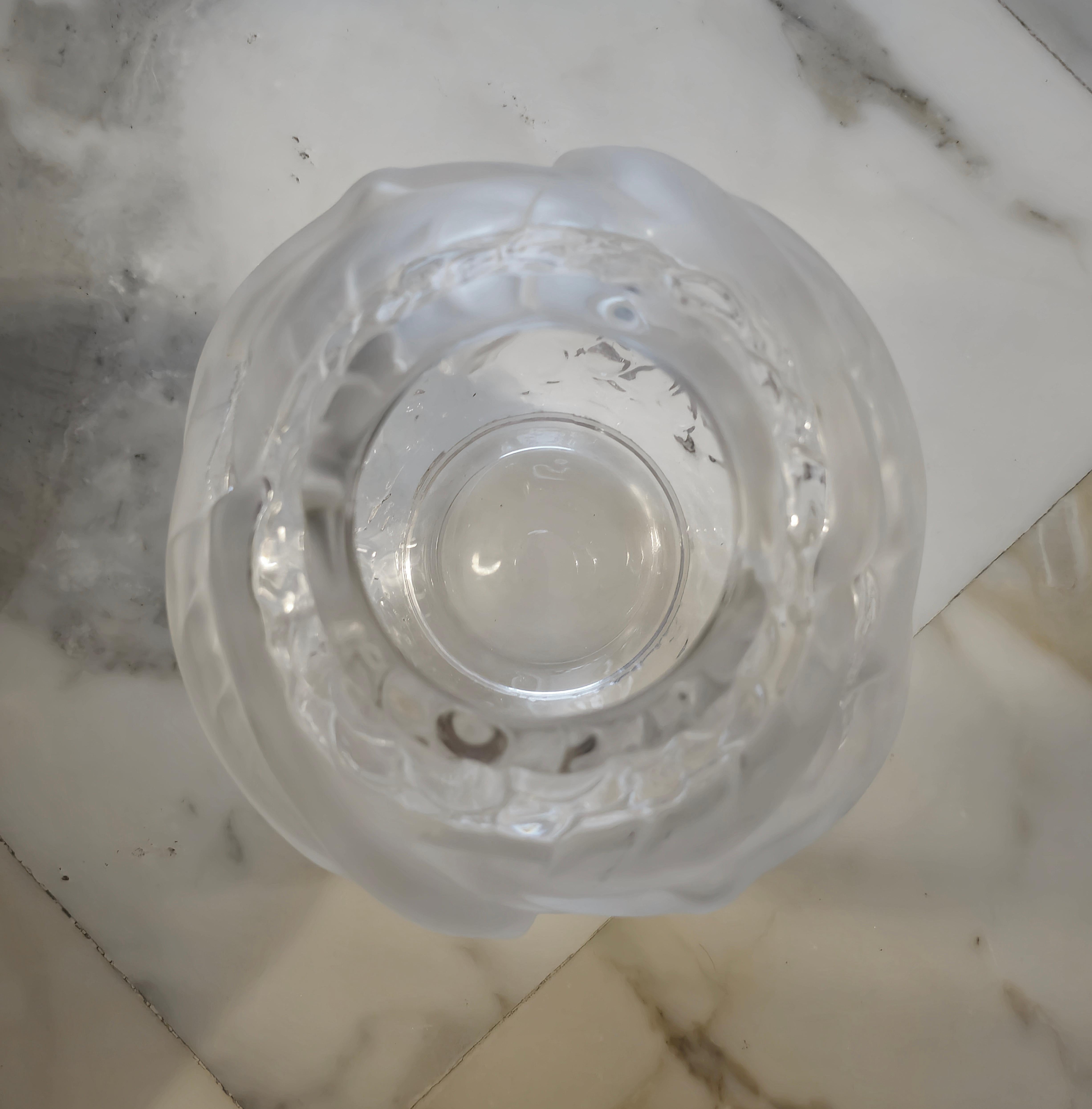 Vetro Vaso di cristallo Portieux Design del Medioevo  Francia 1950/60 in vendita
